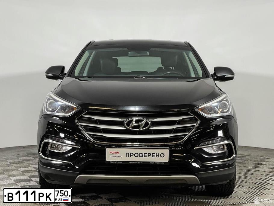 Фото автомобиля HYUNDAI SANTA FE, 2017 — госномер М971ММ46. Цвет: ЧЕРНЫЙ