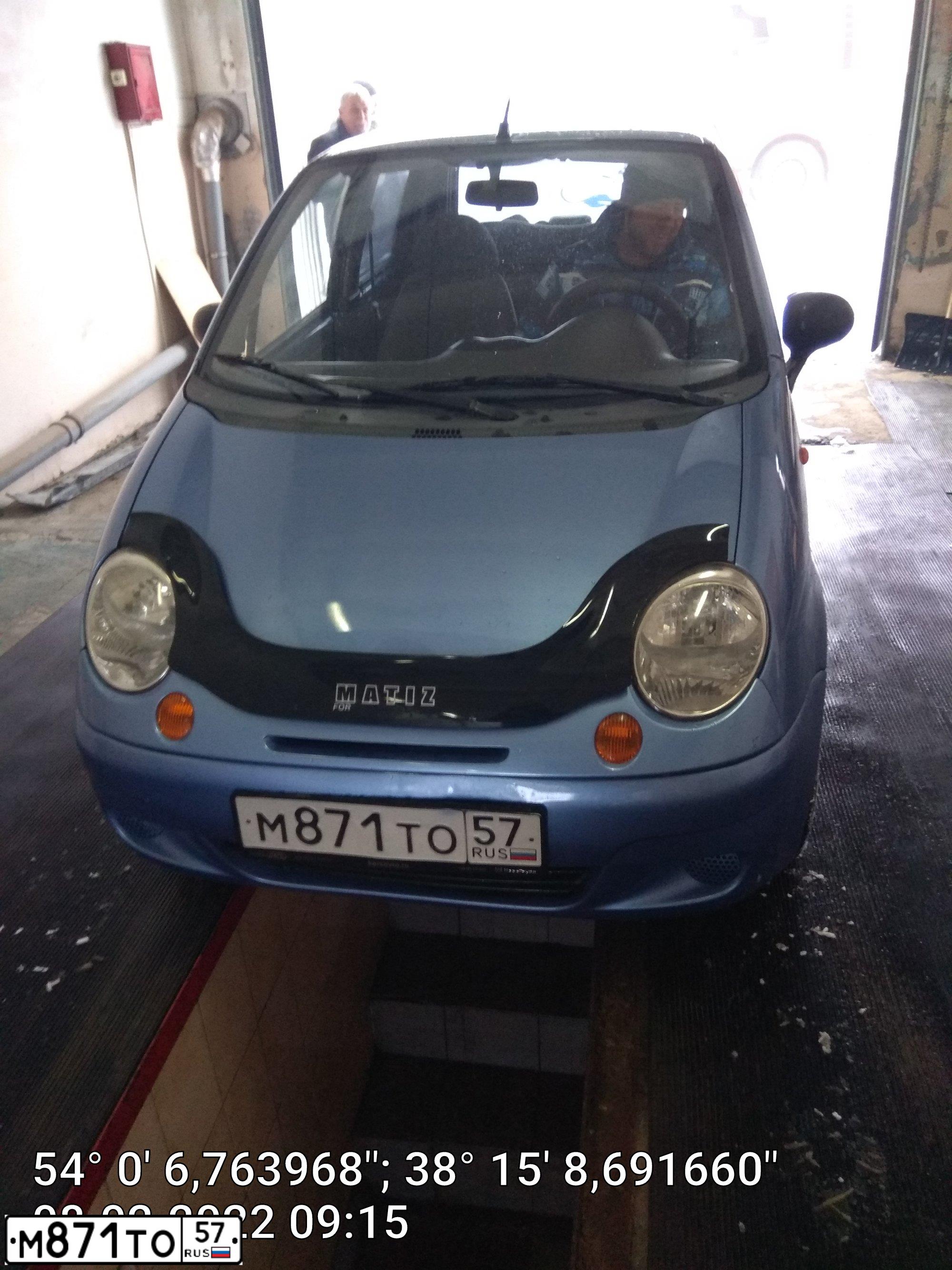 Фото автомобиля DAEWOO MATIZ, 2008 — госномер М871ТО57. Цвет: ВАСИЛЕК