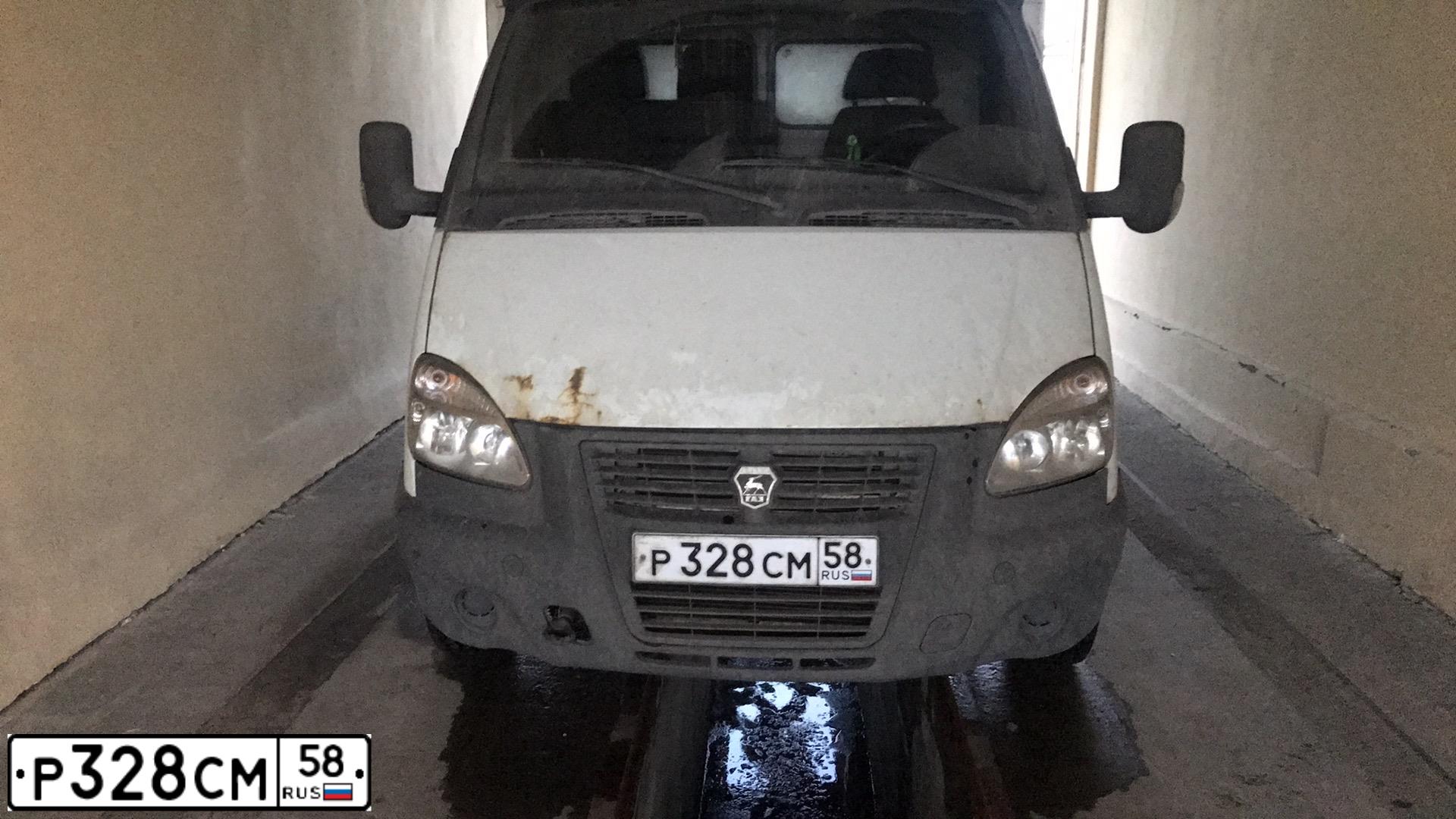 Фото автомобиля GAZ 3302 GAZEL, 2015 — госномер Р328СМ58. Цвет: Белый
