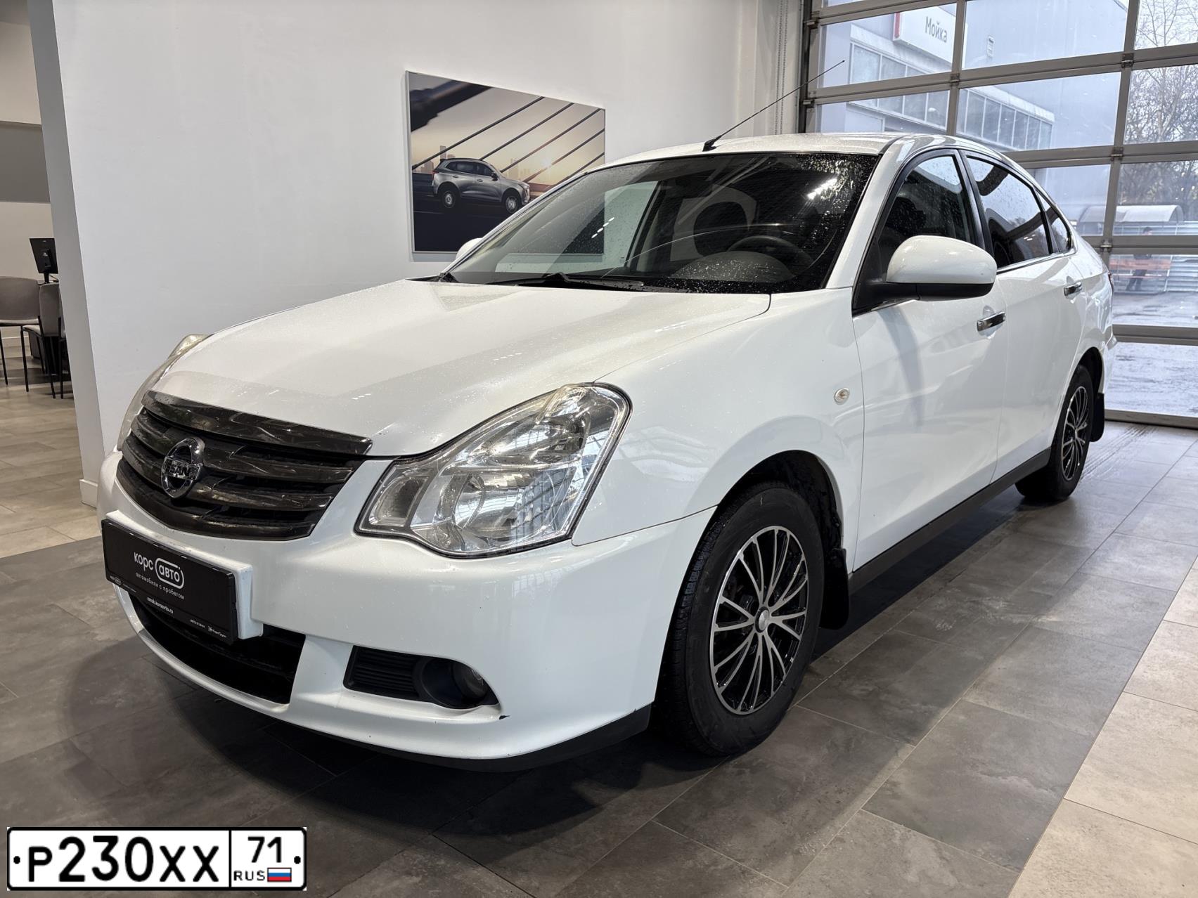 Фото автомобиля NISSAN ALMERA /AVTOVAZ/, 2015 — госномер Р230ХХ71. Цвет: БЕЛЫЙ