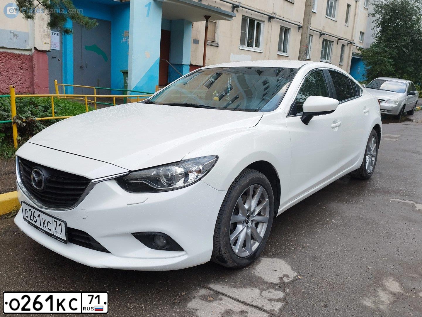 Фото автомобиля MAZDA 6, 2014 — госномер О261КС71. Цвет: Белый