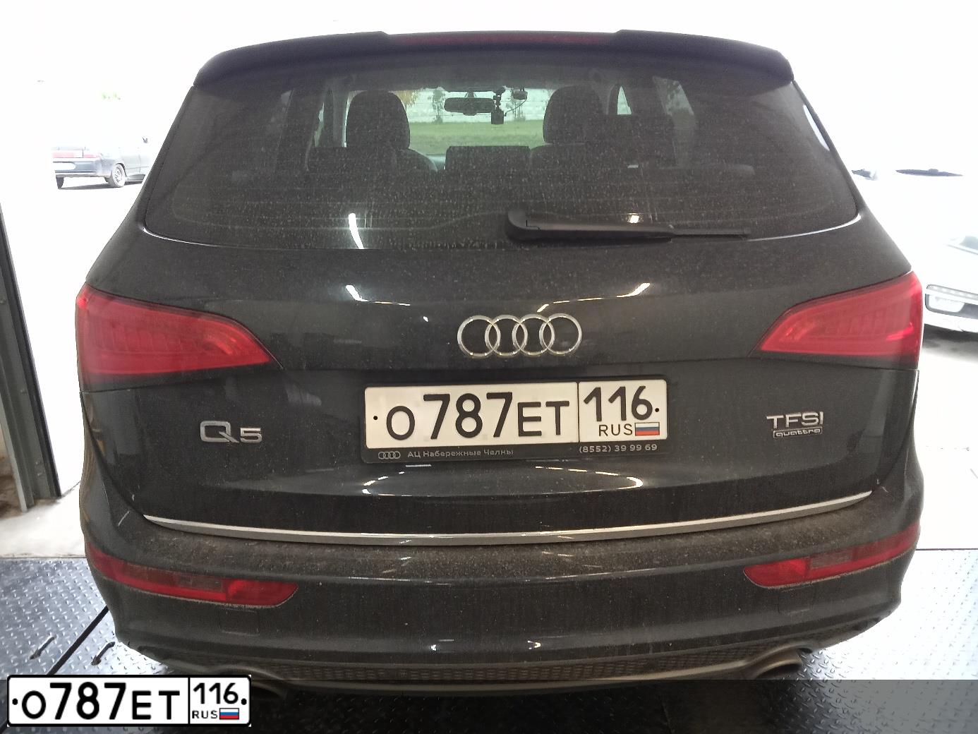 Фото автомобиля AUDI Q5, 2015 — госномер О787ЕТ116. Цвет: ЧЕРНЫЙ-СИНИЙ