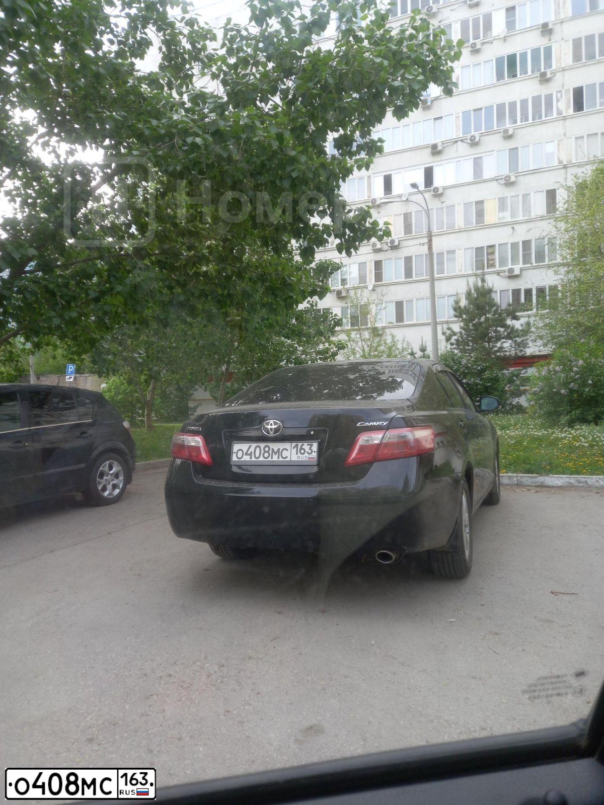 Фото автомобиля TOYOTA CAMRY, 2011 — госномер О408МС163. Цвет: ЧЕРНЫЙ