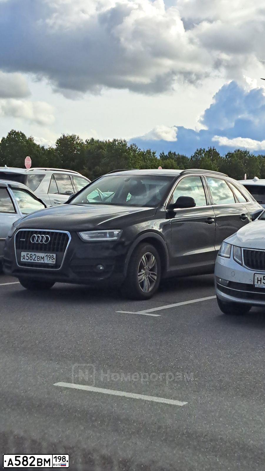 Фото автомобиля AUDI Q3, 2012 — госномер А582ВМ198. Цвет: ЧЕРНЫЙ