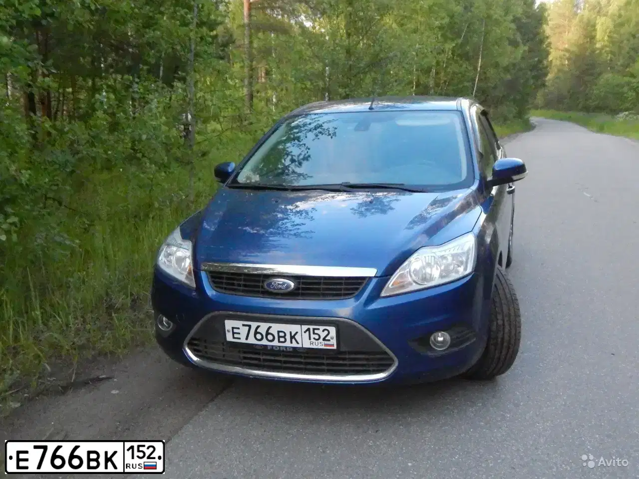 Фото автомобиля FORD FOCUS, 2008 — госномер Е766ВК152. Цвет: СИНИЙ