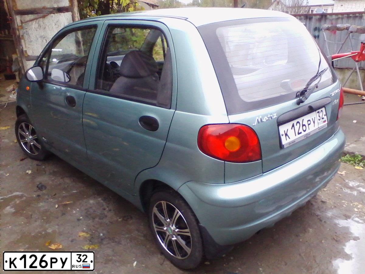Фото автомобиля DAEWOO MATIZ, 2009 — госномер К126РУ32. Цвет: ЗЕЛЕНАЯ ГЛАЗУРЬ