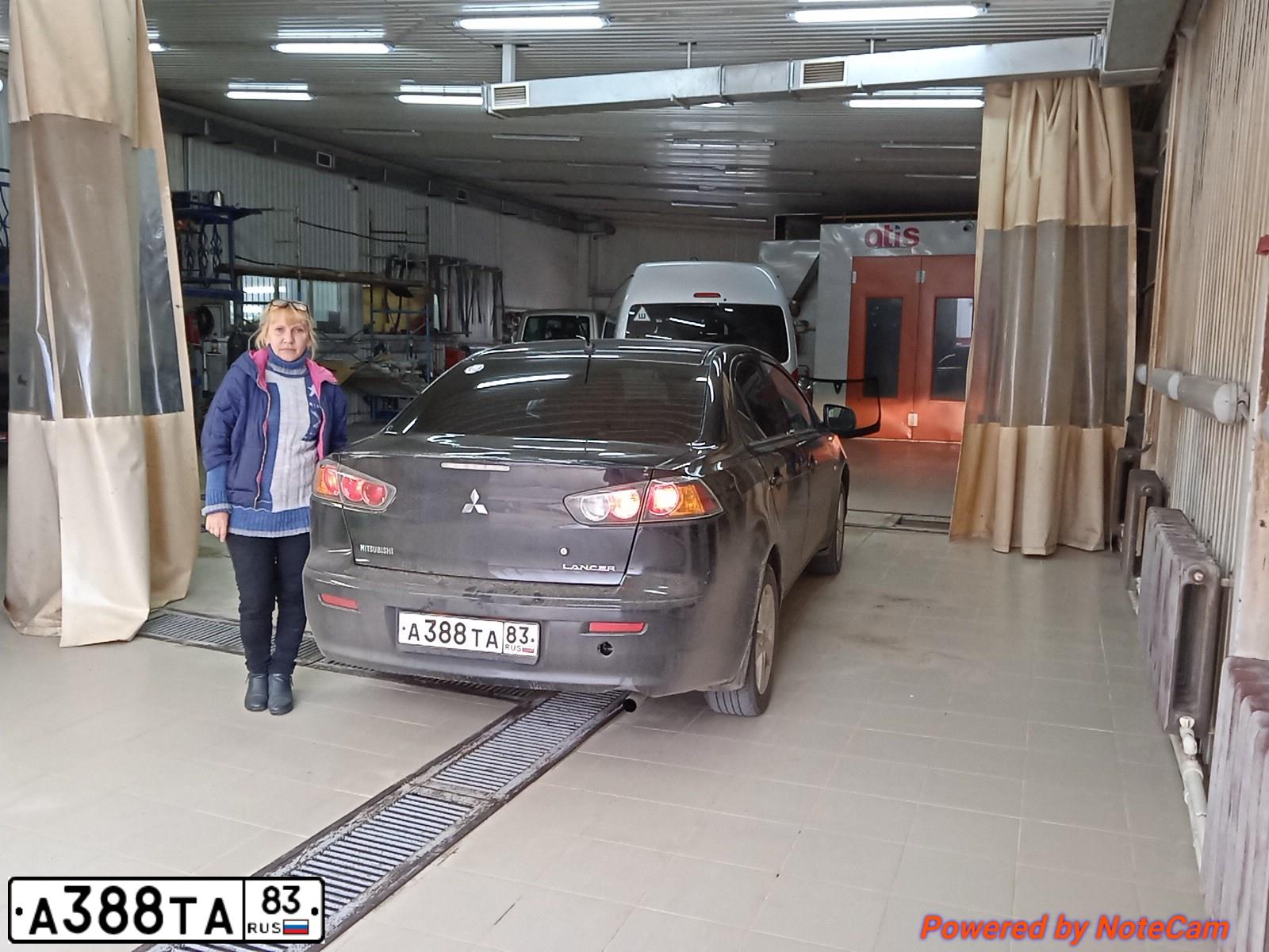 Фото автомобиля MITSUBISHI LANCER, 2010 — госномер А545СЕ83. Цвет: ЧЕРНЫЙ