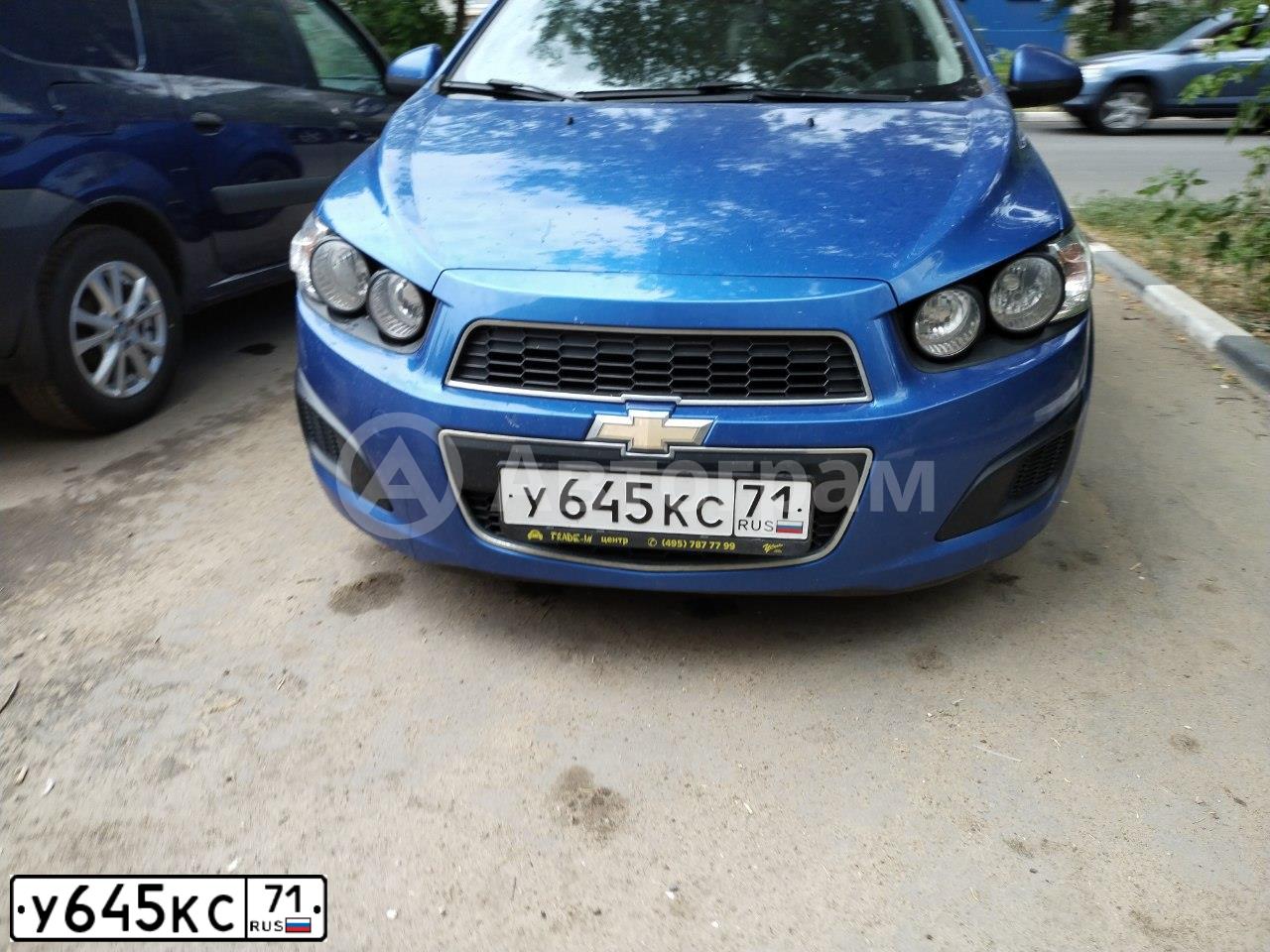 Фото автомобиля CHEVROLET AVEO, 2013 — госномер У645КС71. Цвет: СИНИЙ МЕТАЛЛИК