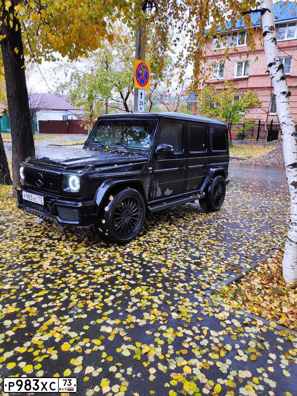 Фото автомобиля MERCEDES G-KLASSE, 1998 — госномер Р983ХС73. Цвет: ЧЕРНЫЙ