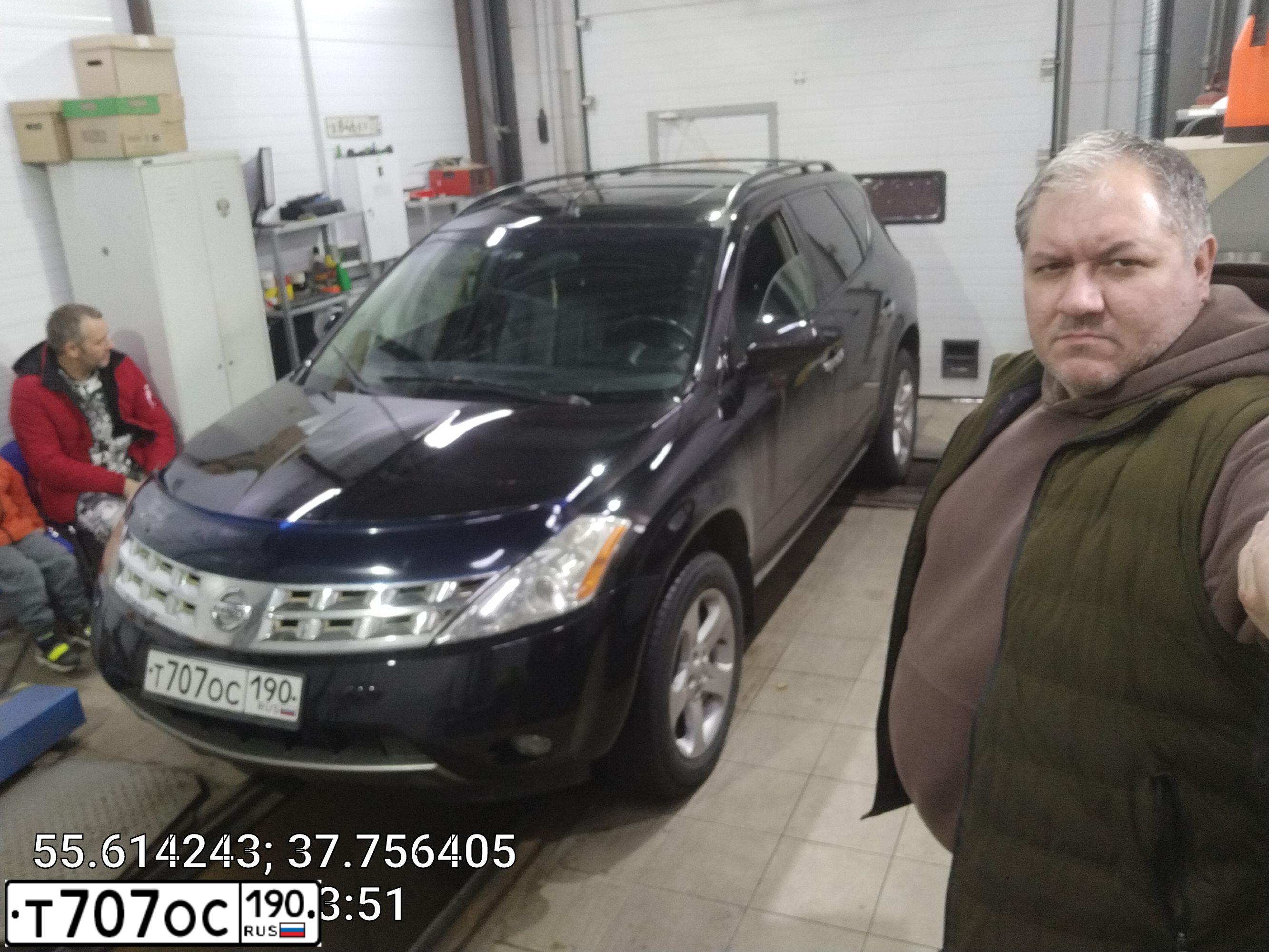 Фото автомобиля NISSAN MURANO, 2005 — госномер Р377МВ68. Цвет: ЧЕРНЫЙ