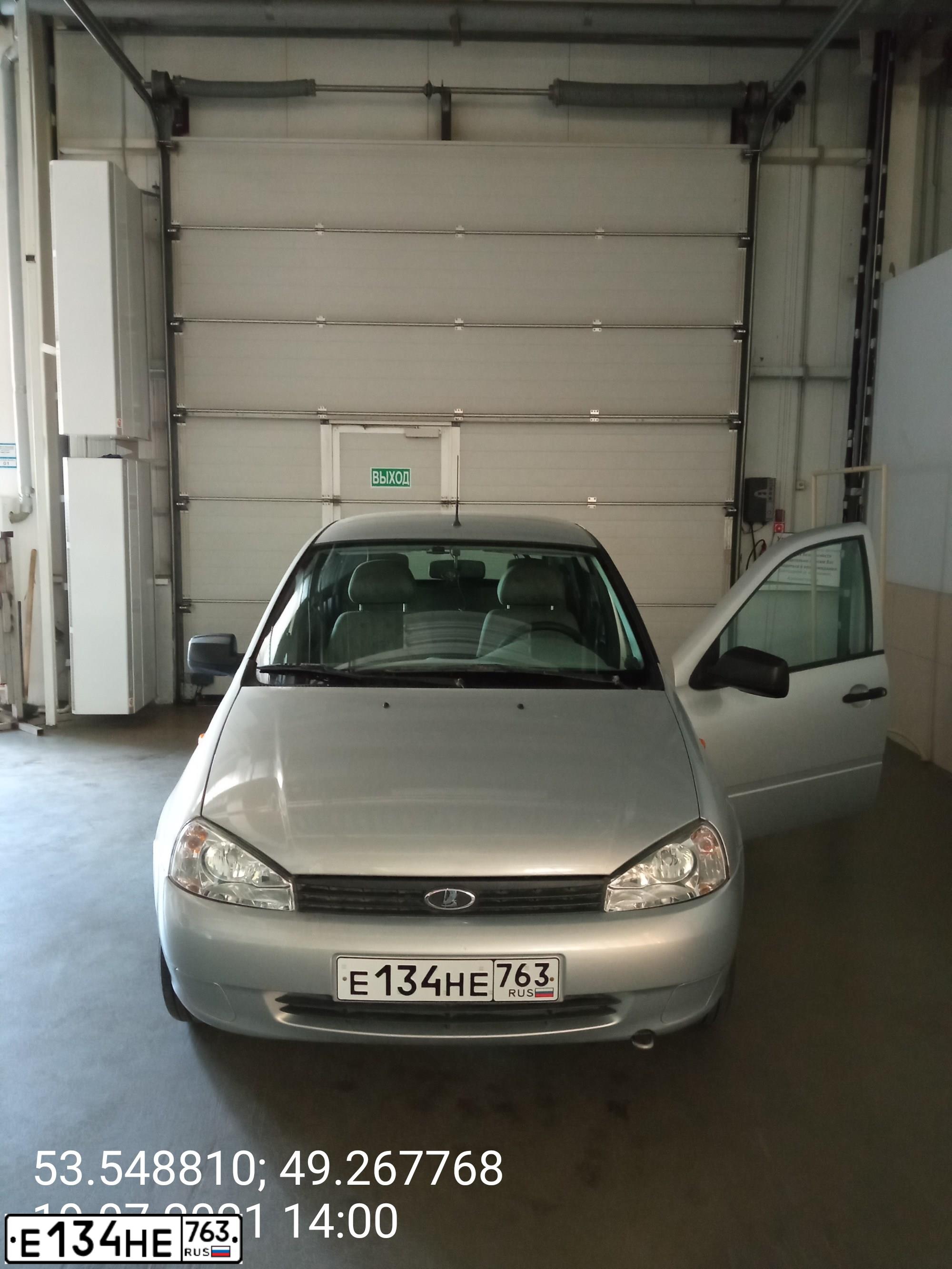 Фото автомобиля LADA 1119 KALINA, 2012 — госномер Р008ЕЕ163. Цвет: Серебристый