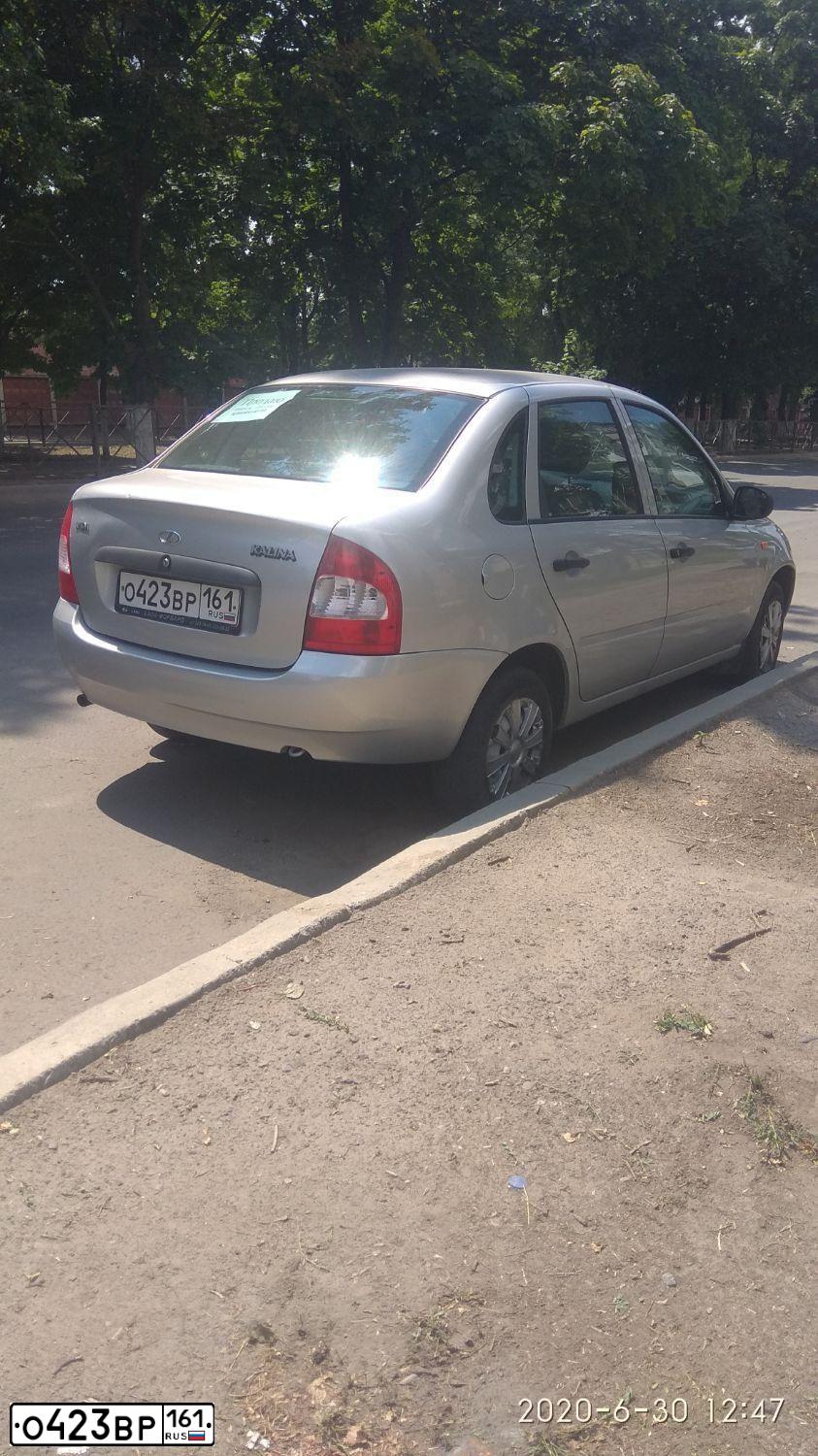Фото автомобиля LADA 1118 KALINA, 2008 — госномер О423ВР161. Цвет: Серебристый