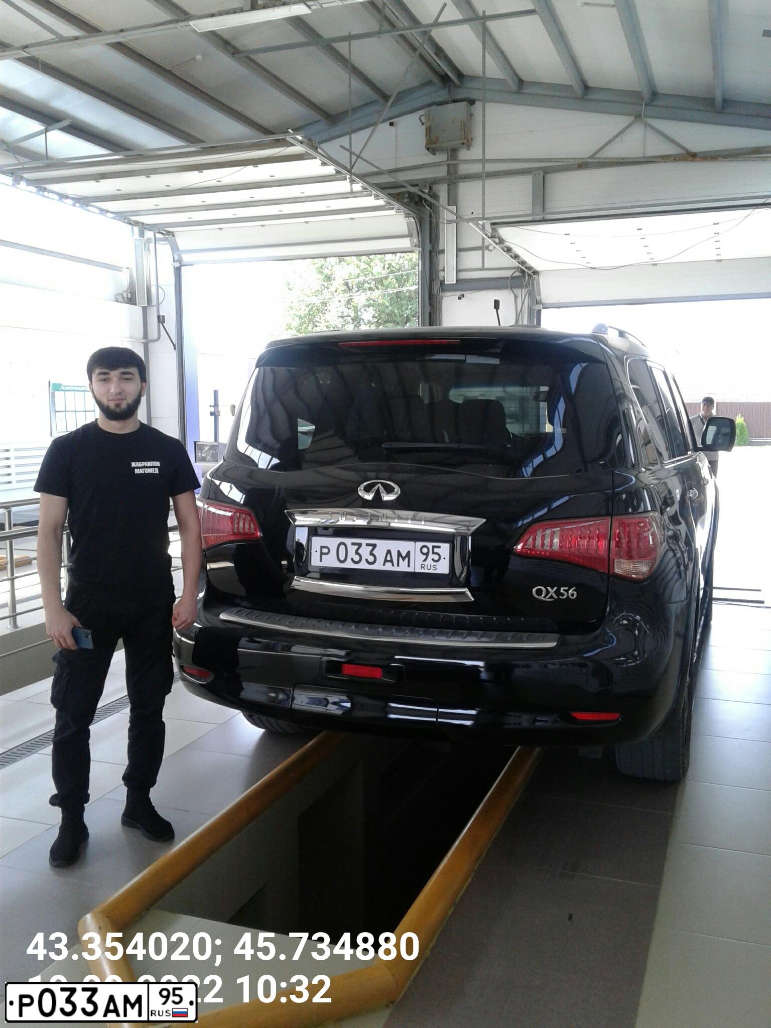 Фото автомобиля INFINITI QX80 /QX56/, 2011 — госномер Р033АМ95. Цвет: ЧЕРНЫЙ