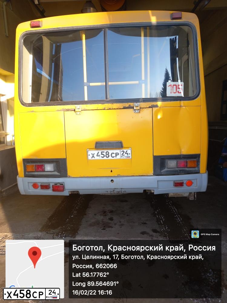 Фото автомобиля PAZ 3205, 2006 — госномер Х458СР24. Цвет: ЖЕЛТЫЙ