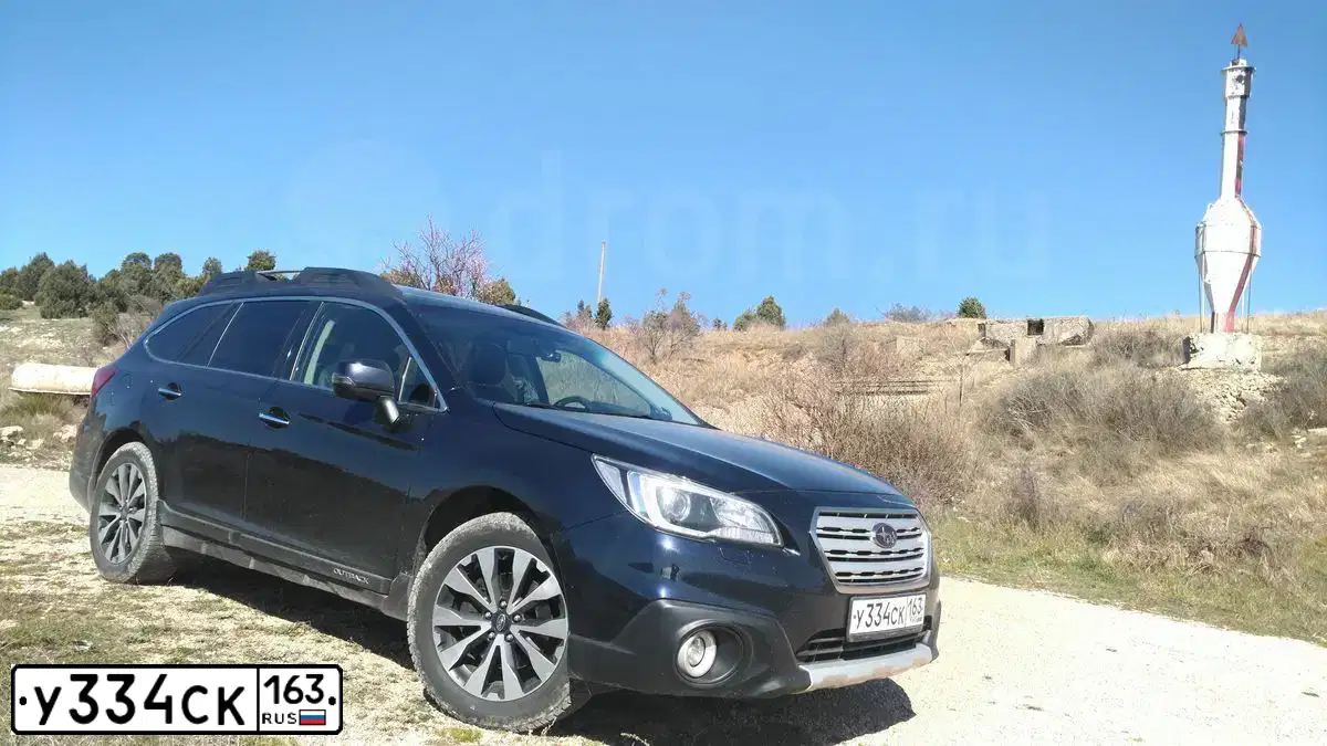 Фото автомобиля SUBARU OUTBACK, 2015 — госномер М336УЕ154. Цвет: синий