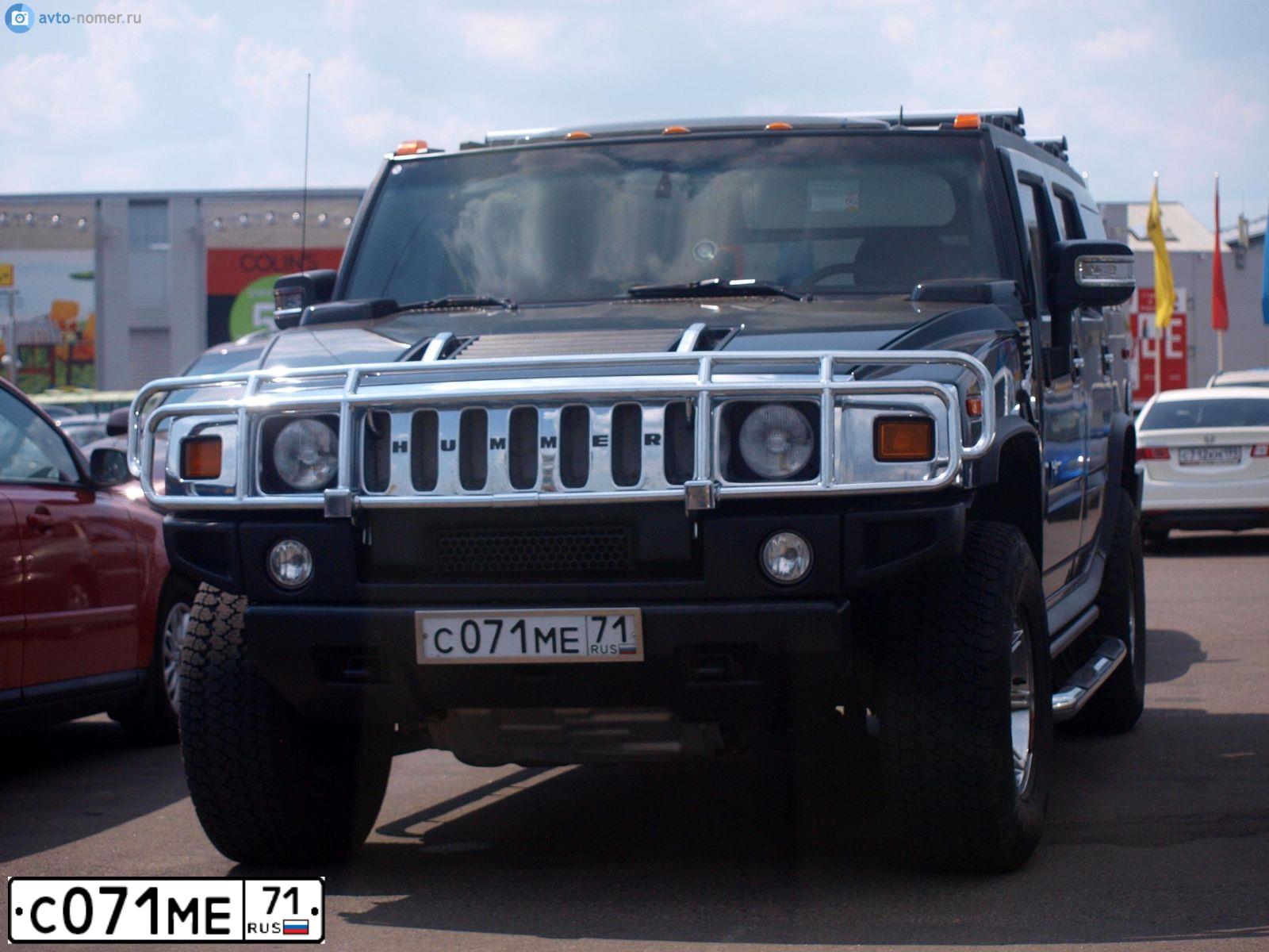 Фото автомобиля HUMMER H2, 2008 — госномер С071МЕ71. Цвет: СЕРЫЙ