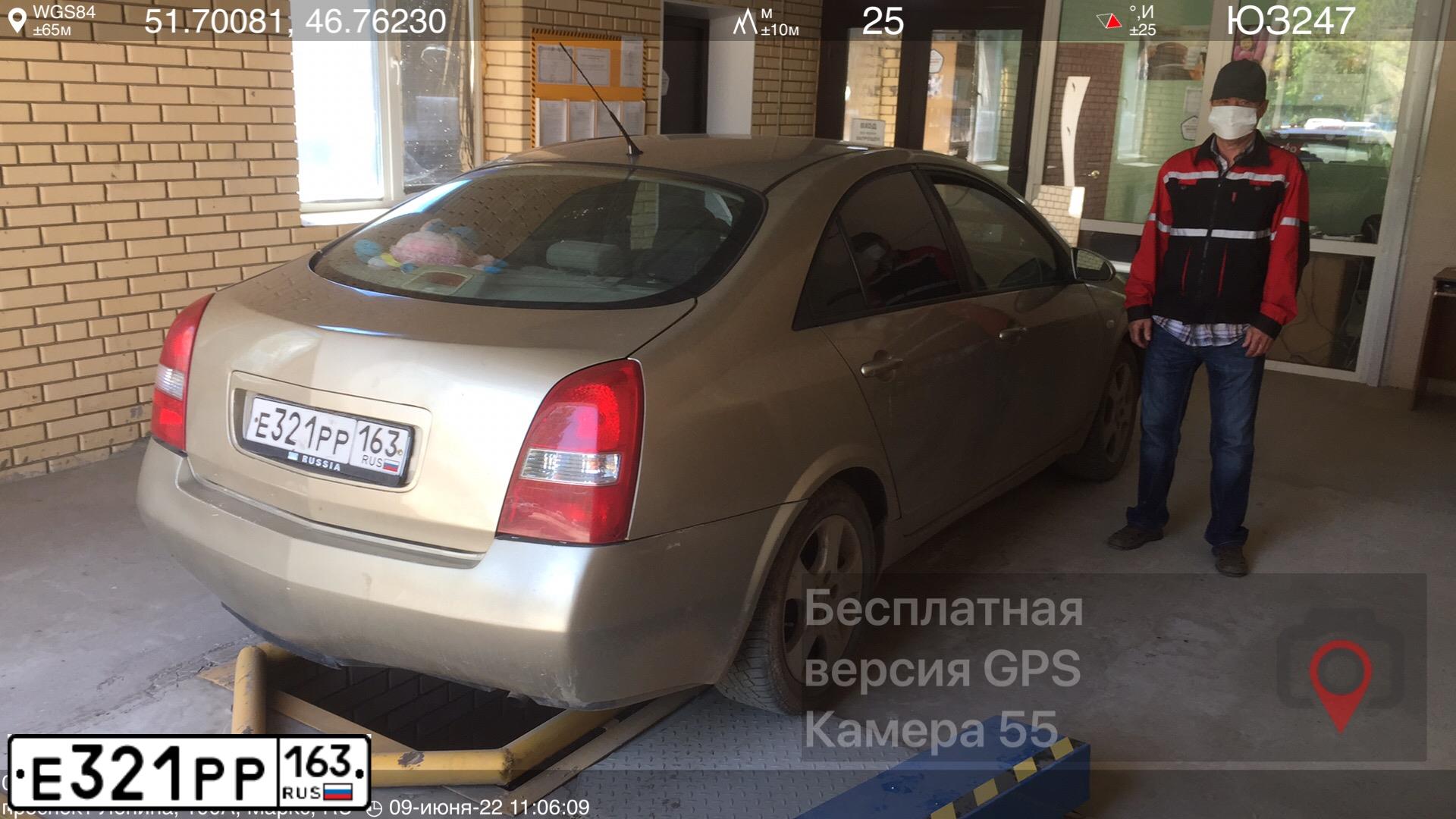 Фото автомобиля NISSAN PRIMERA, 2004 — госномер К349НТ164. Цвет: ЗОЛОТОЙ
