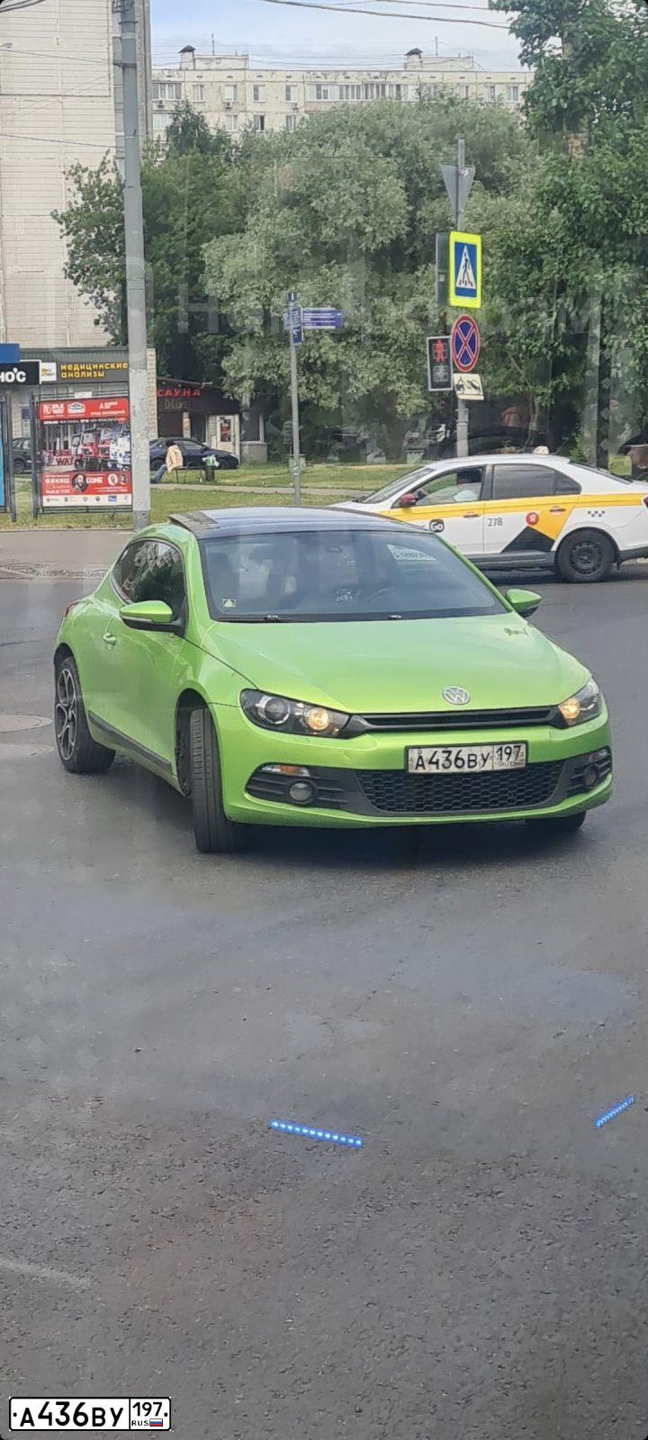 Фото автомобиля VOLKSWAGEN SCIROCCO, 2010 — госномер А436ВУ197. Цвет: СВЕТЛО-САЛАТОВЫЙ