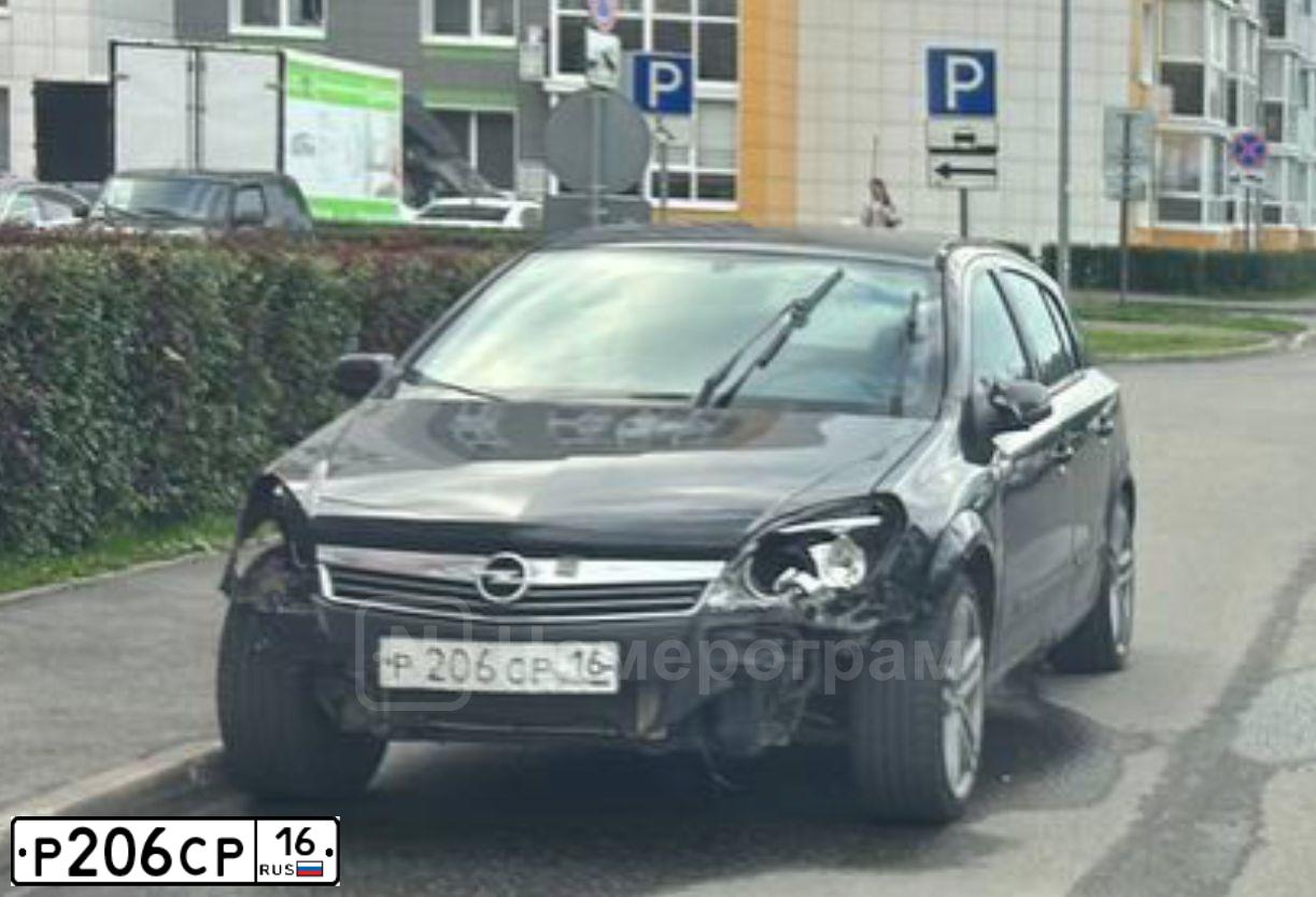 Фото автомобиля OPEL ASTRA, 2008 — госномер Р206СР16. Цвет: ЧЕРНЫЙ