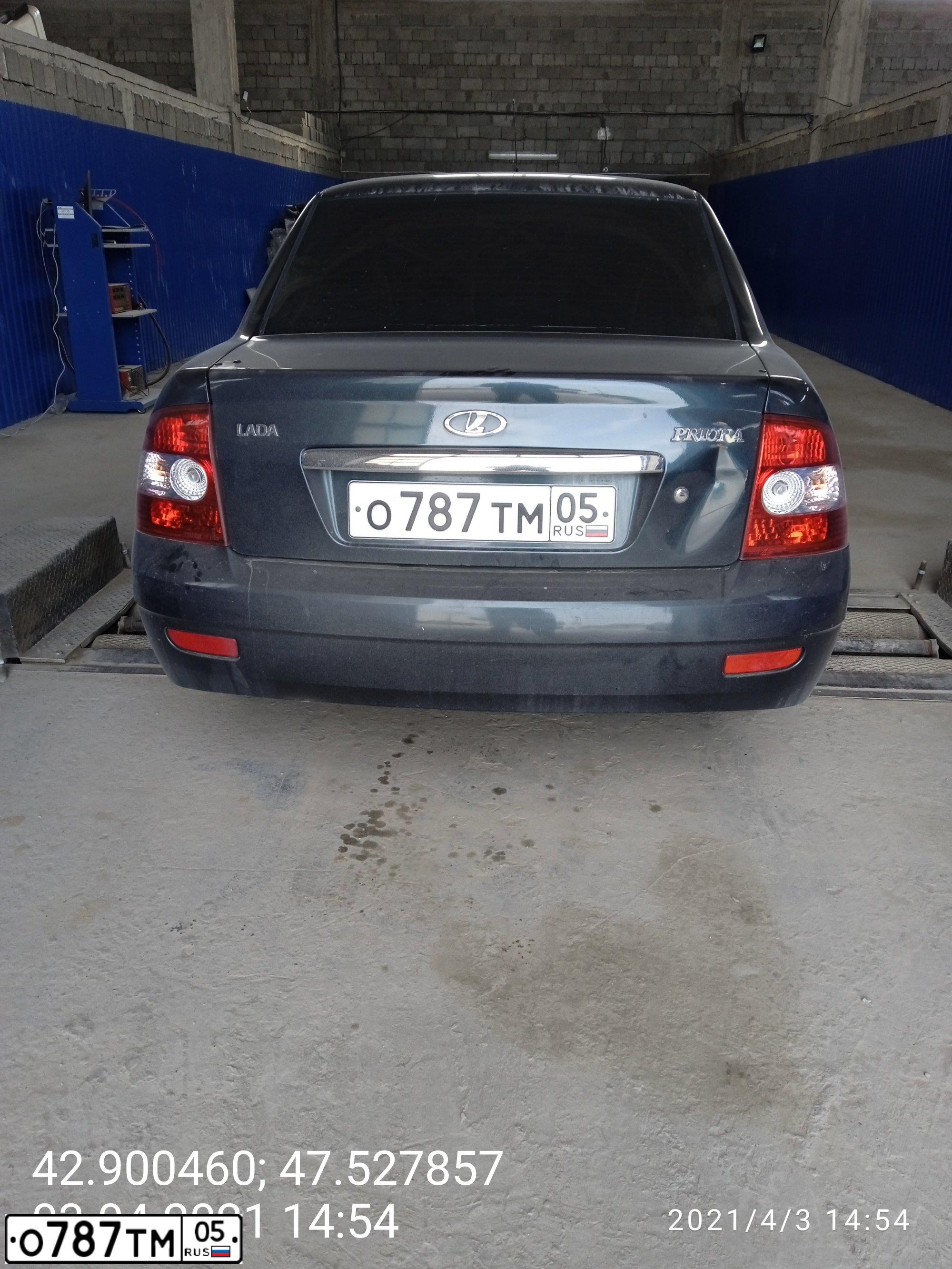 Фото автомобиля LADA PRIORA, 2007 — госномер Х774ЕМ05. Цвет: Темно-зеленый