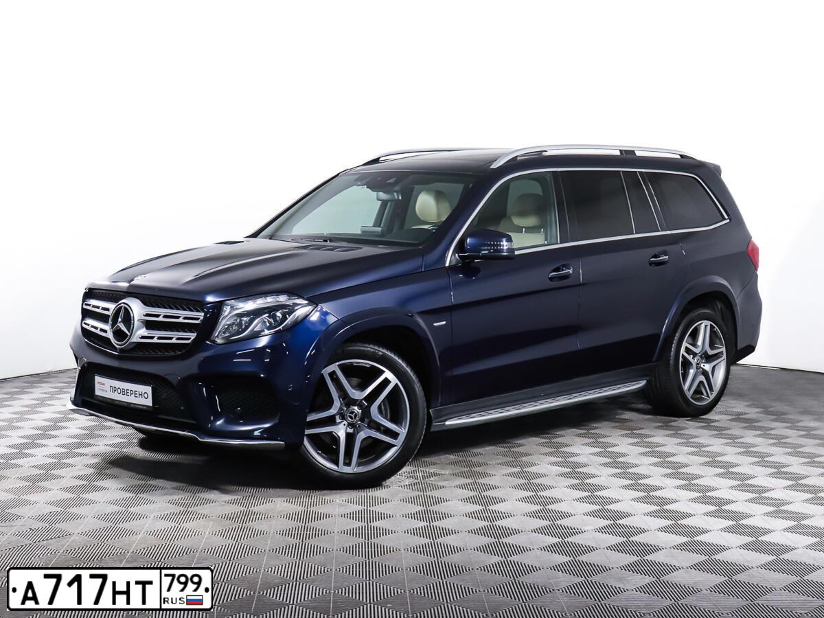 Фото автомобиля MERCEDES-BENZ GLS350, 2018 — госномер М398КМ977. Цвет: синий