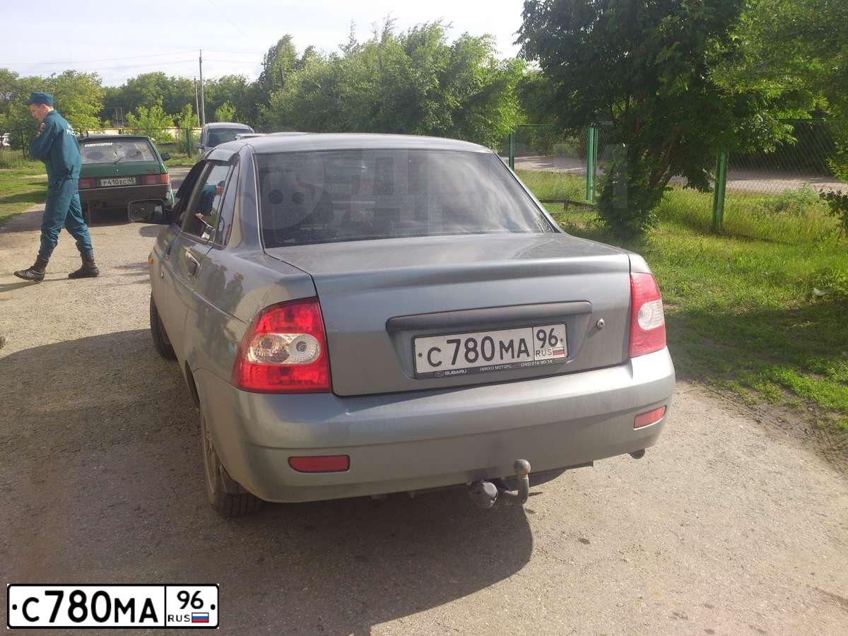 Фото автомобиля LADA 2170 PRIORA, 2010 — госномер С780МА96. Цвет: средний серо-зеленый металлик