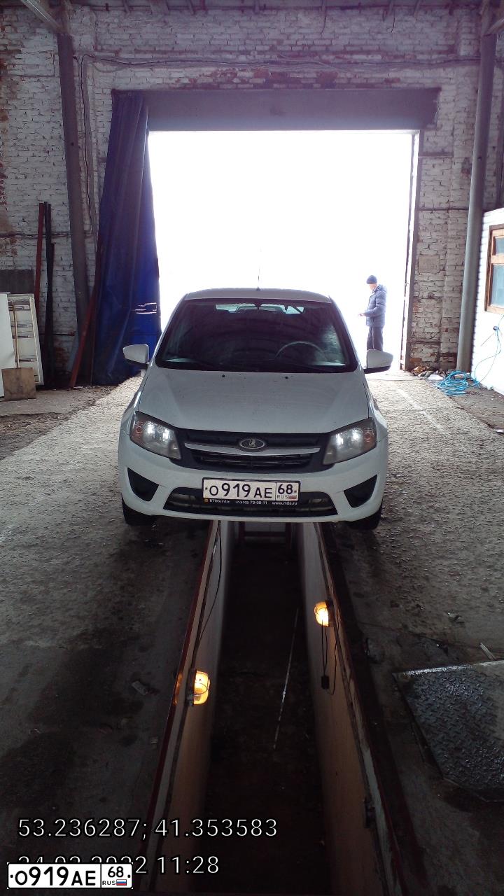 Фото автомобиля LADA 2191 GRANTA, 2015 — госномер Т285ВМ62. Цвет: Белый