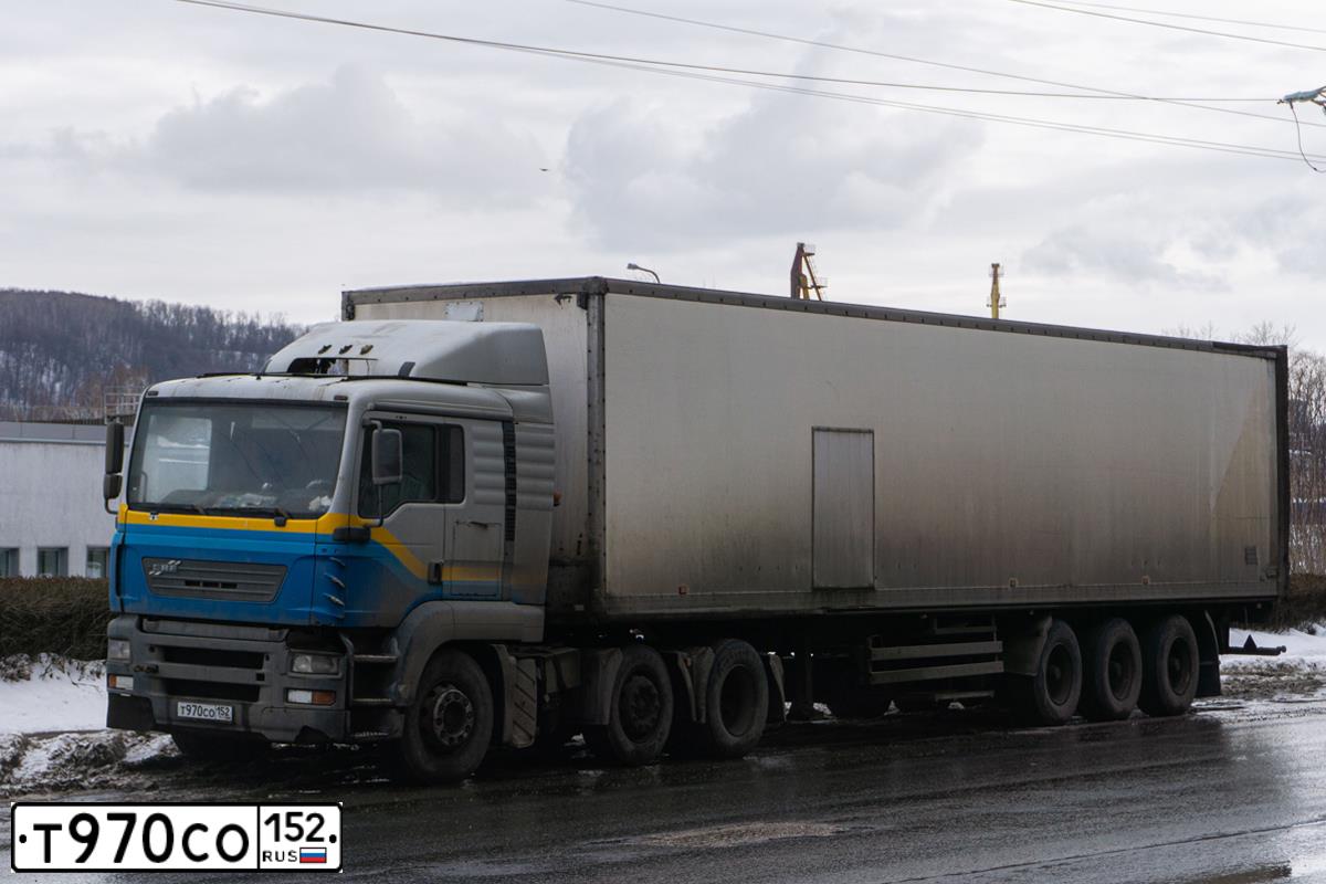 Фото автомобиля MAN ERF, 2003 — госномер Т444ОУ52. Цвет: Серо-Синий