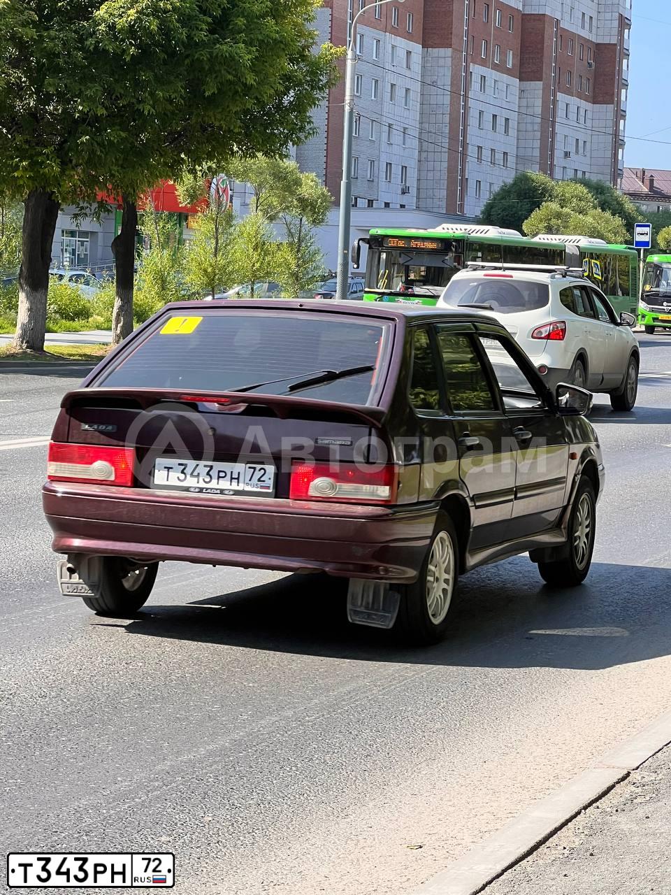Фото автомобиля LADA 2114 SAMARA, 2011 — госномер Т343РН72. Цвет: ТЕМНО-ВИШНЕВЫЙ