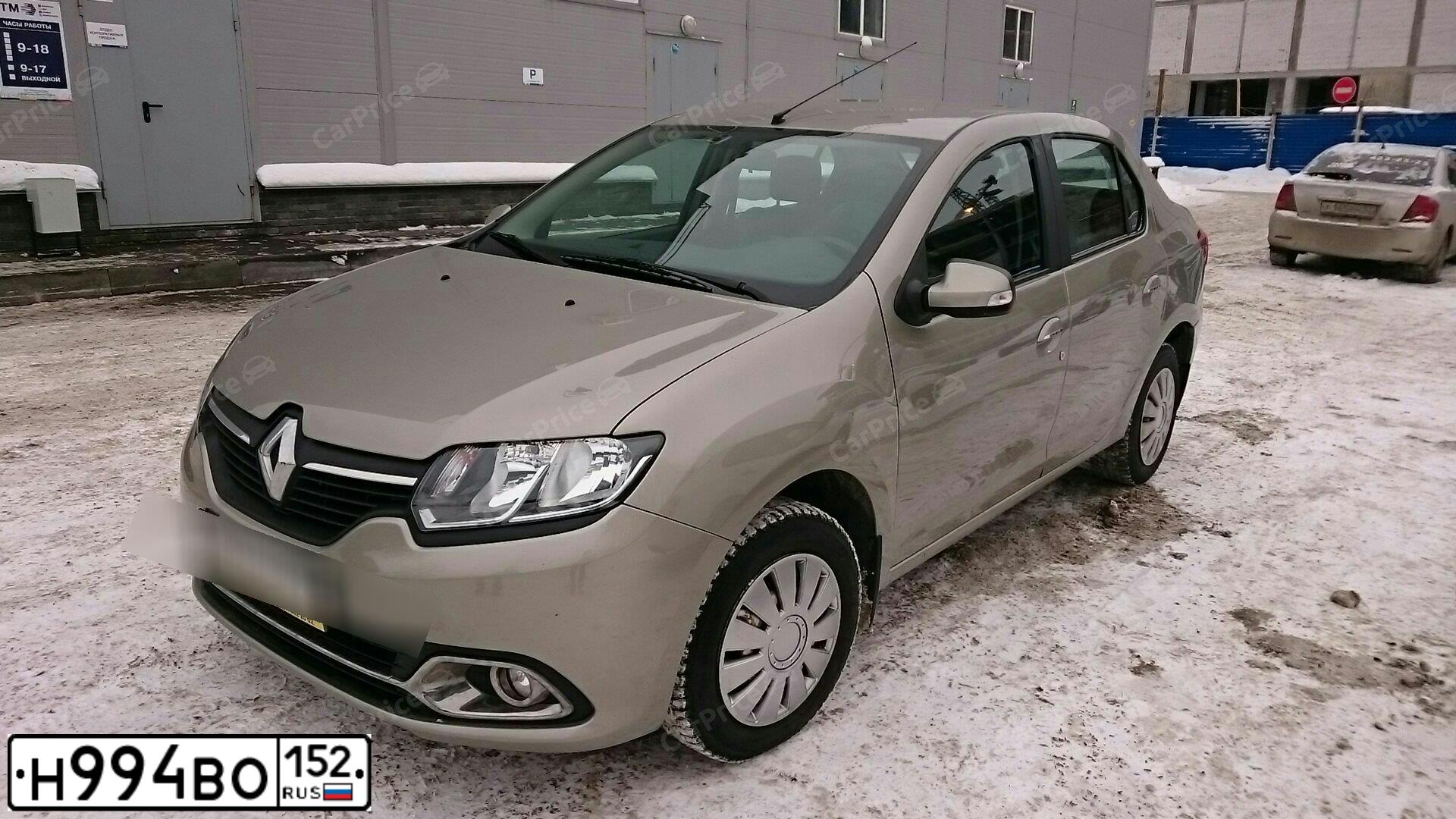 Фото автомобиля RENAULT LOGAN, 2014 — госномер Н994ВО152. Цвет: БЕЖЕВЫЙ