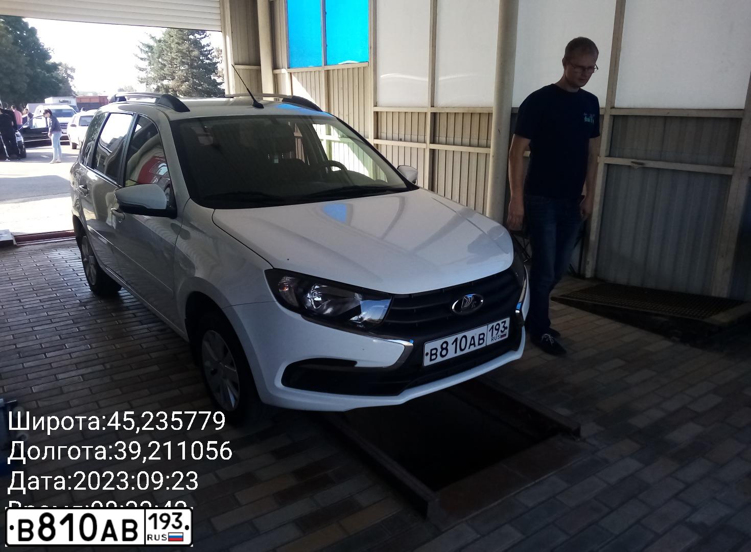 Фото автомобиля LADA GRANTA, 2019 — госномер А634КМ193. Цвет: Белый