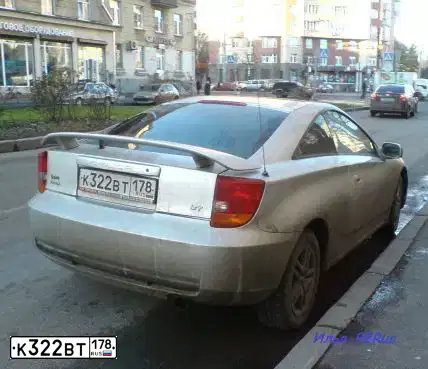 Фото автомобиля TOYOTA CELICA, 1999 — госномер К322ВТ178. Цвет: Оранжевый