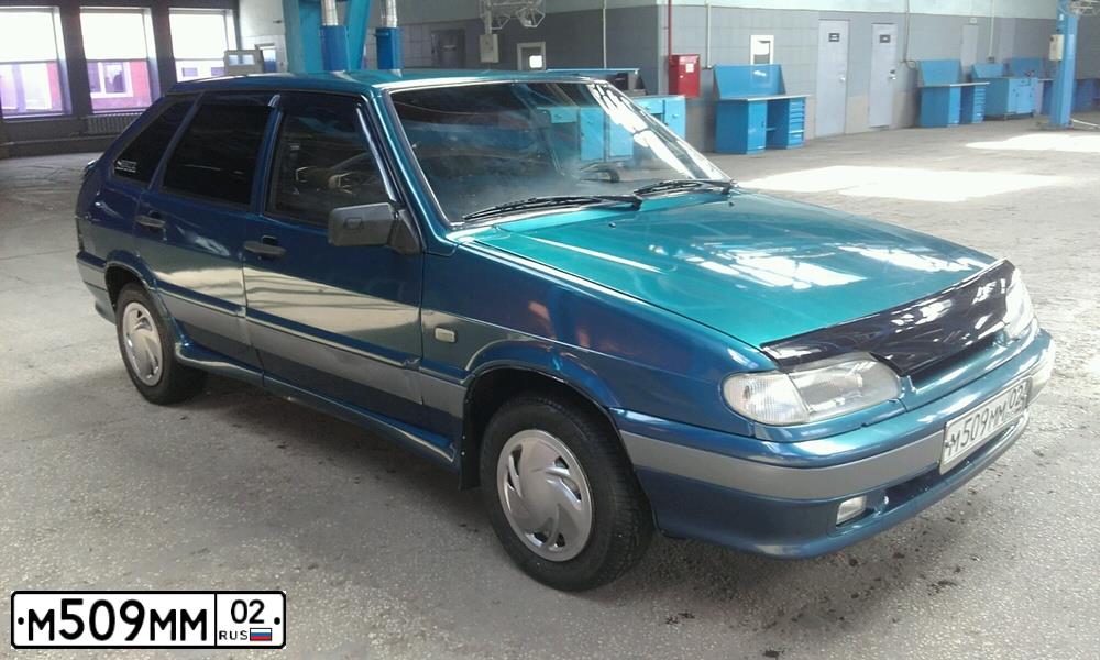 Фото автомобиля LADA 2114 SAMARA, 2004 — госномер М509ММ02. Цвет: Сине-зеленый