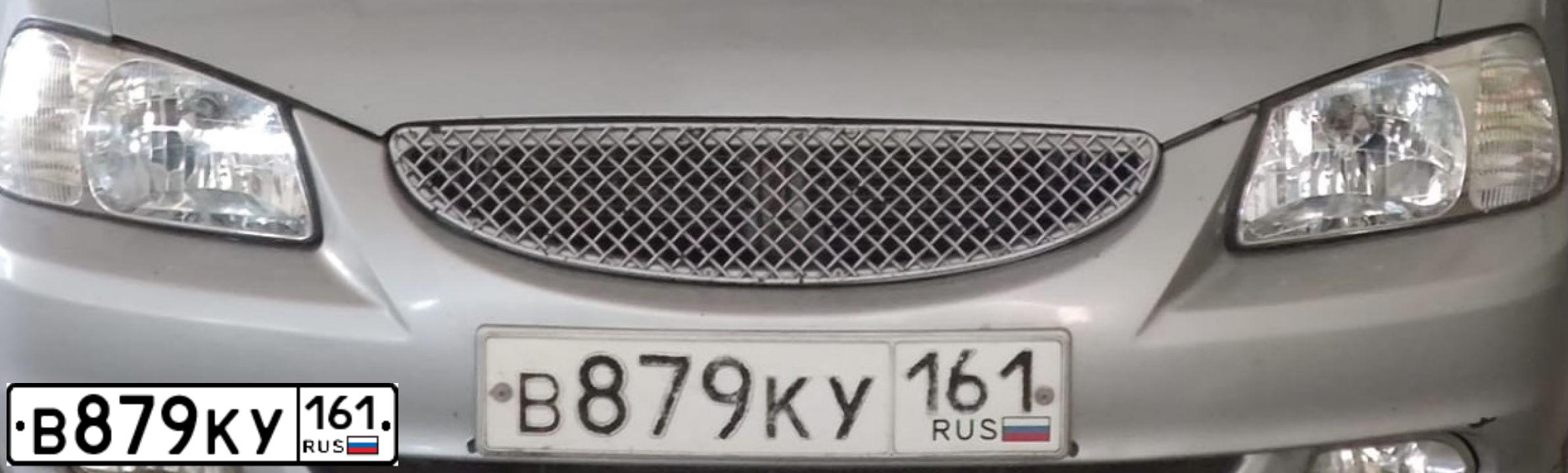Фото автомобиля TAGAZ ACCENT, 2007 — госномер В879КУ161. Цвет: СЕРЕБРИСТЫЙ