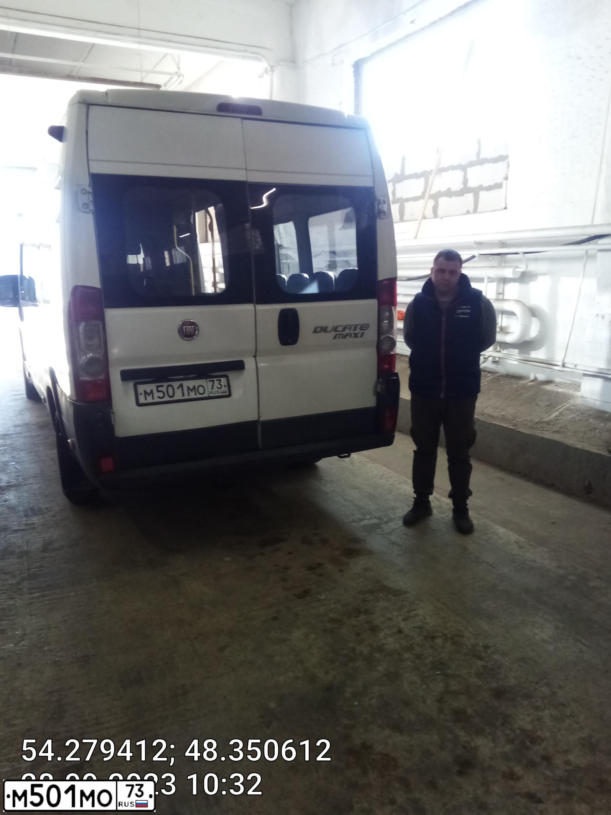 Фото автомобиля FIAT DUCATO, 2012 — госномер М501МО73. Цвет: Белый