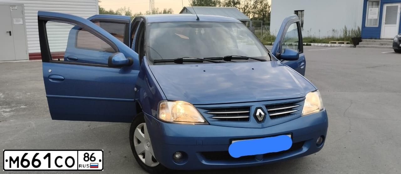 Фото автомобиля RENAULT LOGAN, 2008 — госномер Т227ОН196. Цвет: СИНИЙ