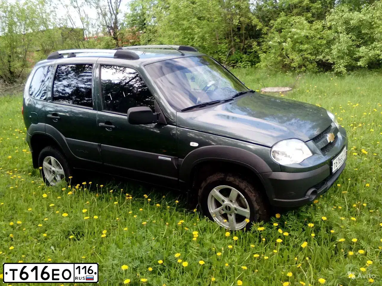 Фото автомобиля CHEVROLET NIVA, 2011 — госномер Т616ЕО116. Цвет: темный серо-зеленый металлик