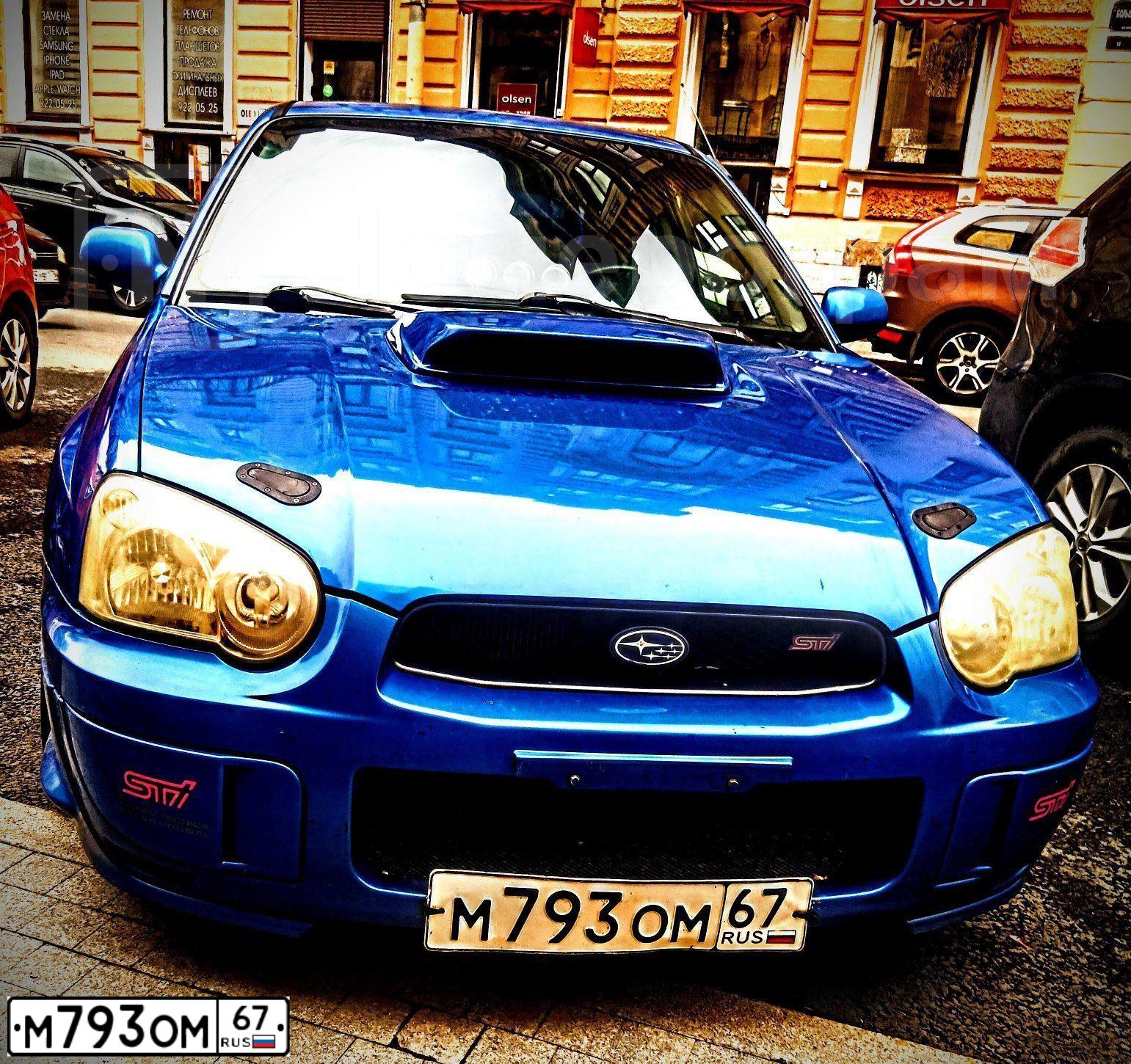 Фото автомобиля SUBARU IMPREZA, 2001 — госномер Р311КВ47. Цвет: синий