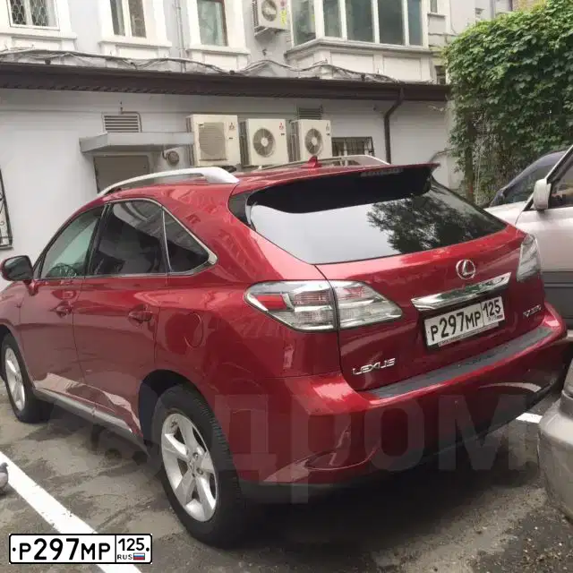 Фото автомобиля LEXUS RX, 2010 — госномер Р297МР125. Цвет: КРАСНЫЙ