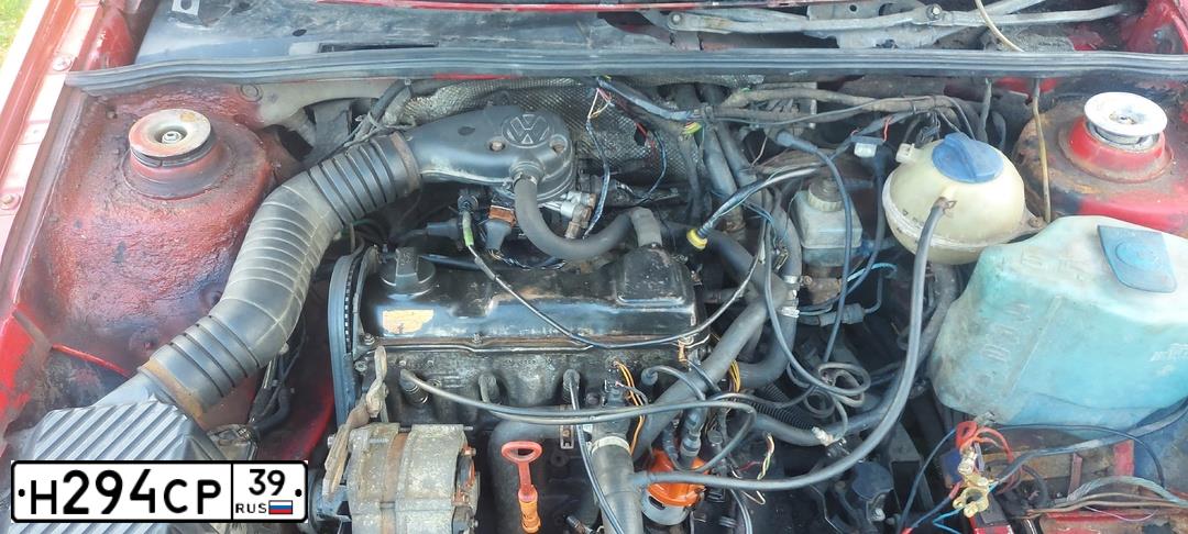 Фото автомобиля VOLKSWAGEN PASSAT, 1990 — госномер Н294СР39. Цвет: Красный