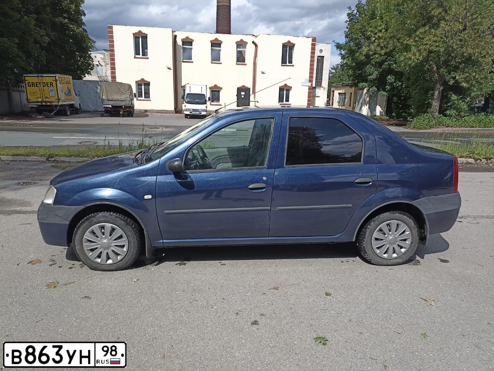 Фото автомобиля RENAULT T LOGAN, 2007 — госномер Н672МР10. Цвет: Темно-синий