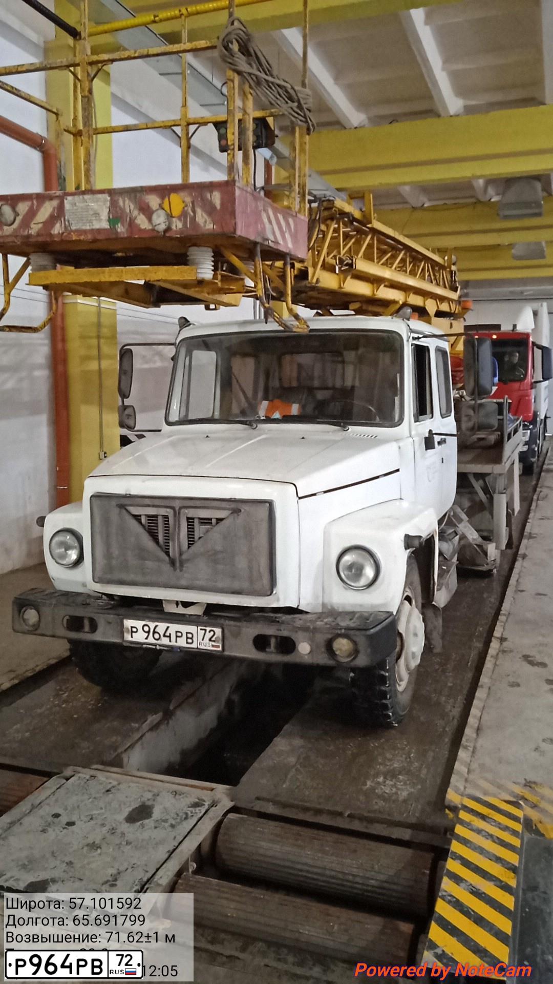 Фото автомобиля GAZ 3309, 2014 — госномер Р964РВ72. Цвет: Белый