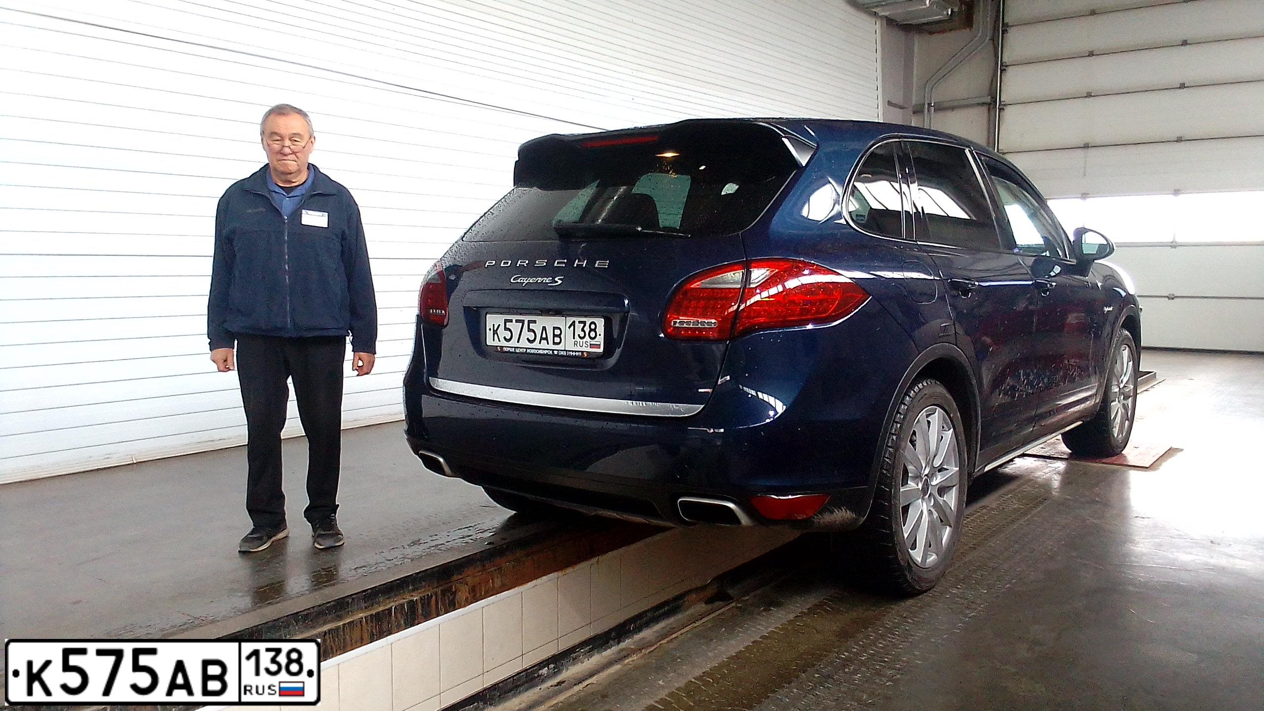 Фото автомобиля PORSCHE CAYENNE, 2011 — госномер Е818НМ138. Цвет: синий