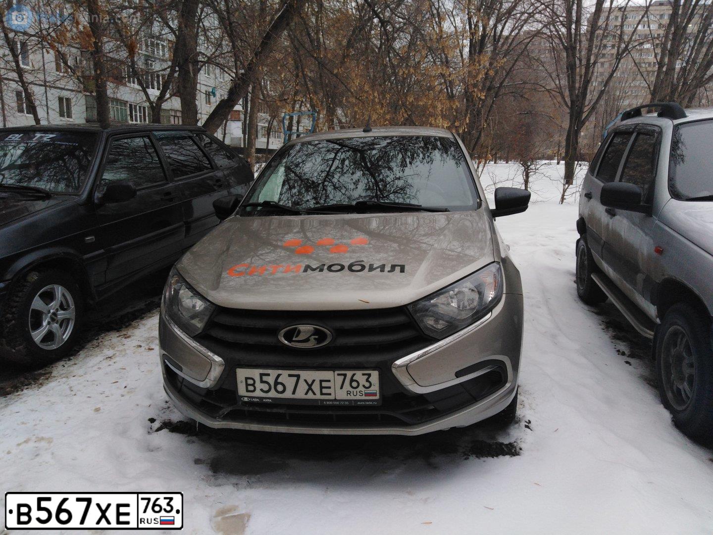 Фото автомобиля LADA 2190 GRANTA, 2020 — госномер В567ХЕ763. Цвет: СЕРЫЙ