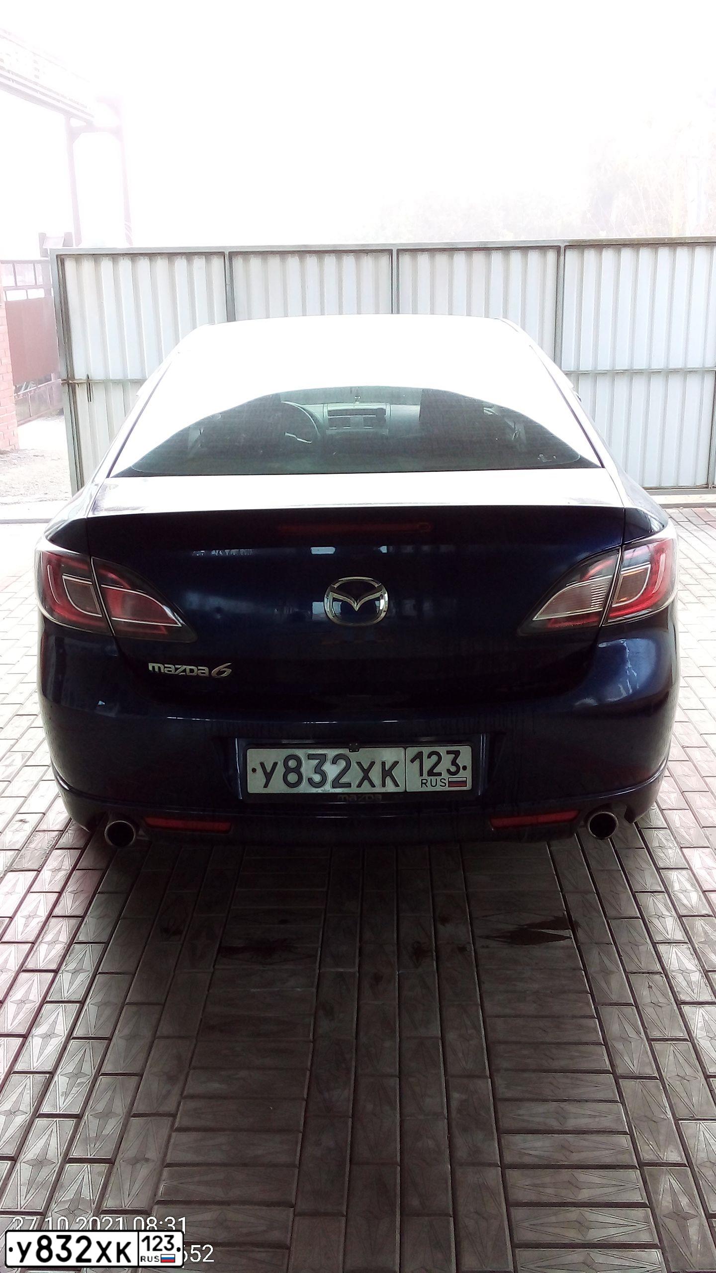 Фото автомобиля MAZDA A 6, 2008 — госномер В006ОА161. Цвет: ТЕМНО-СИНИЙ