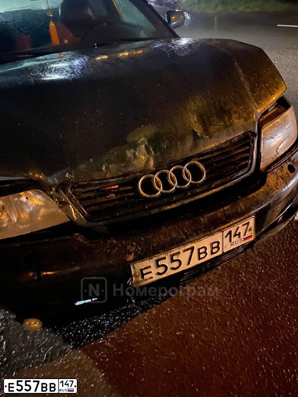 Фото автомобиля AUDI A6, 1998 — госномер Е557ВВ147. Цвет: Темно-зеленый