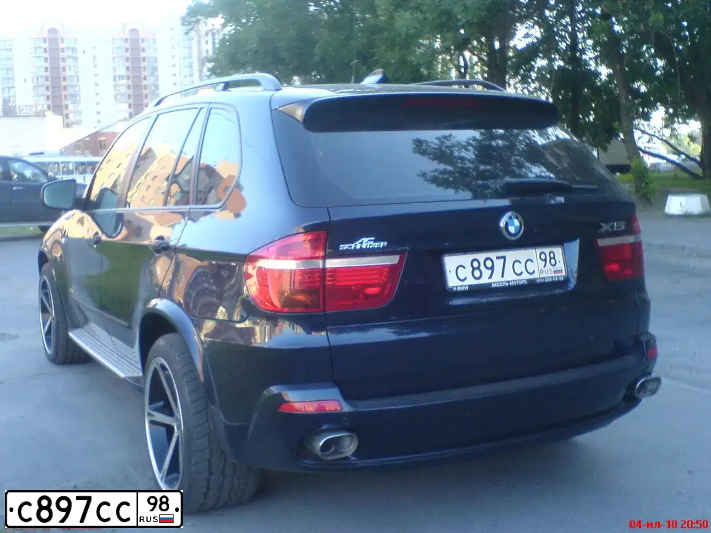 Фото автомобиля BMW X5, 2008 — госномер С897СС98. Цвет: ТЕМНО-СИНИЙ