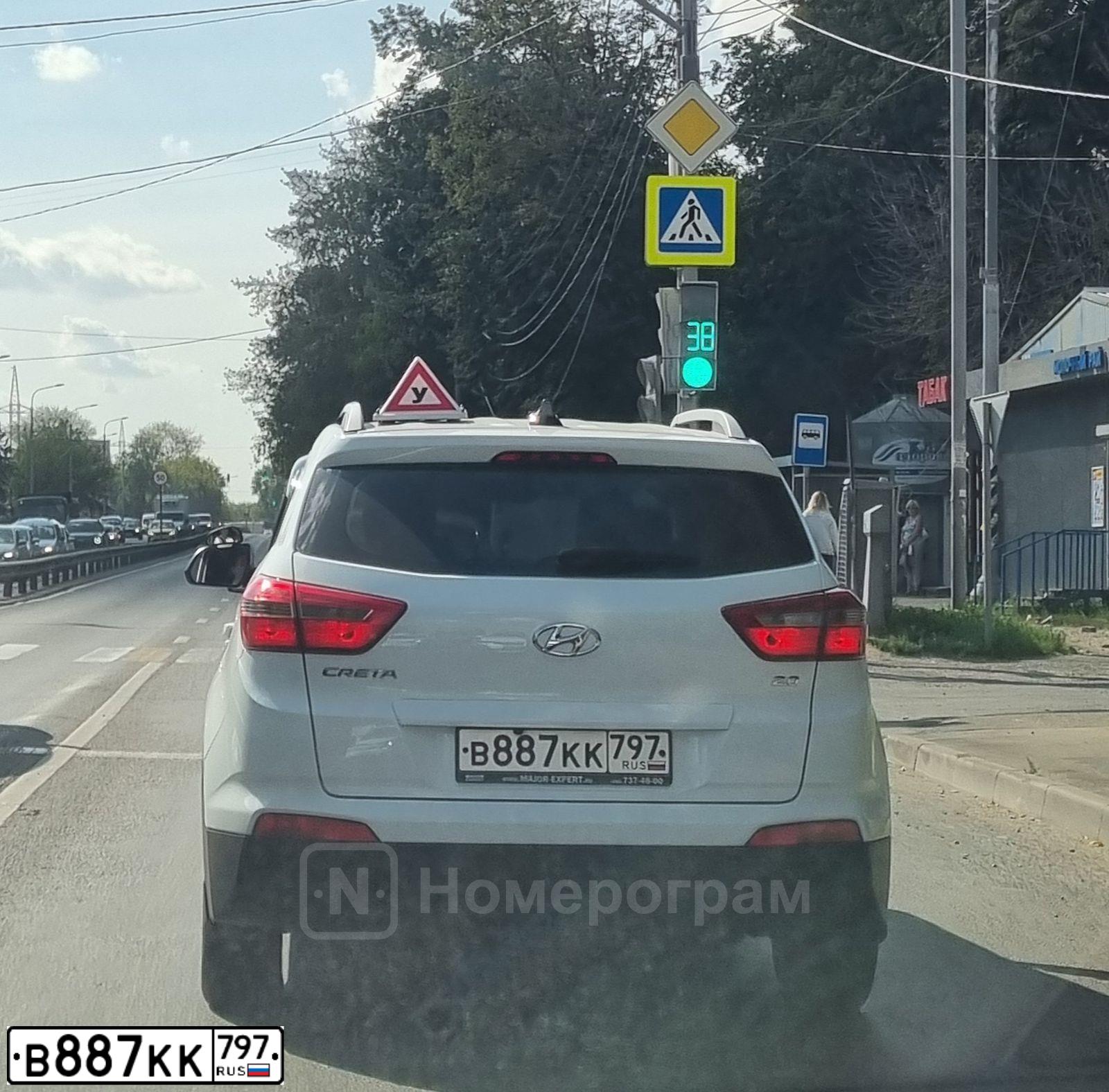 Фото автомобиля HYUNDAI CRETA, 2018 — госномер В887КК797. Цвет: Белый
