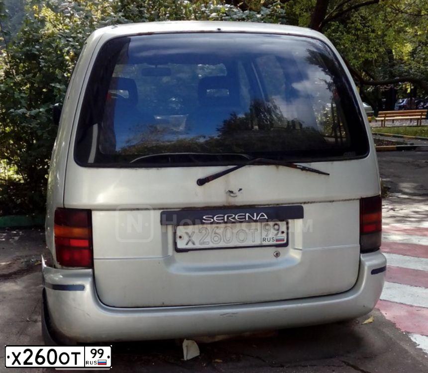 Фото автомобиля NISSAN SERENA, 1994 — госномер Х654КО77. Цвет: СЕРЫЙ