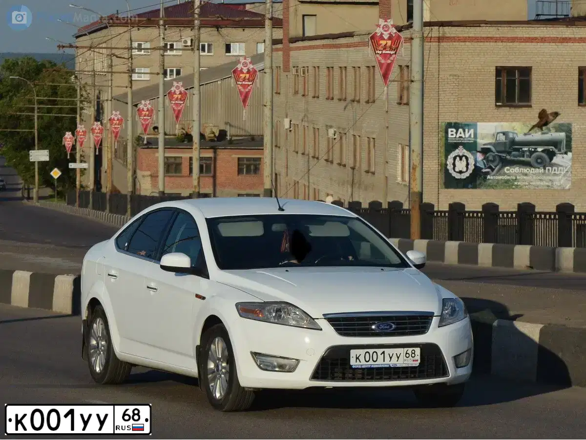 Фото автомобиля FORD MONDEO, 2008 — госномер К001УУ68. Цвет: БЕЛЫЙ